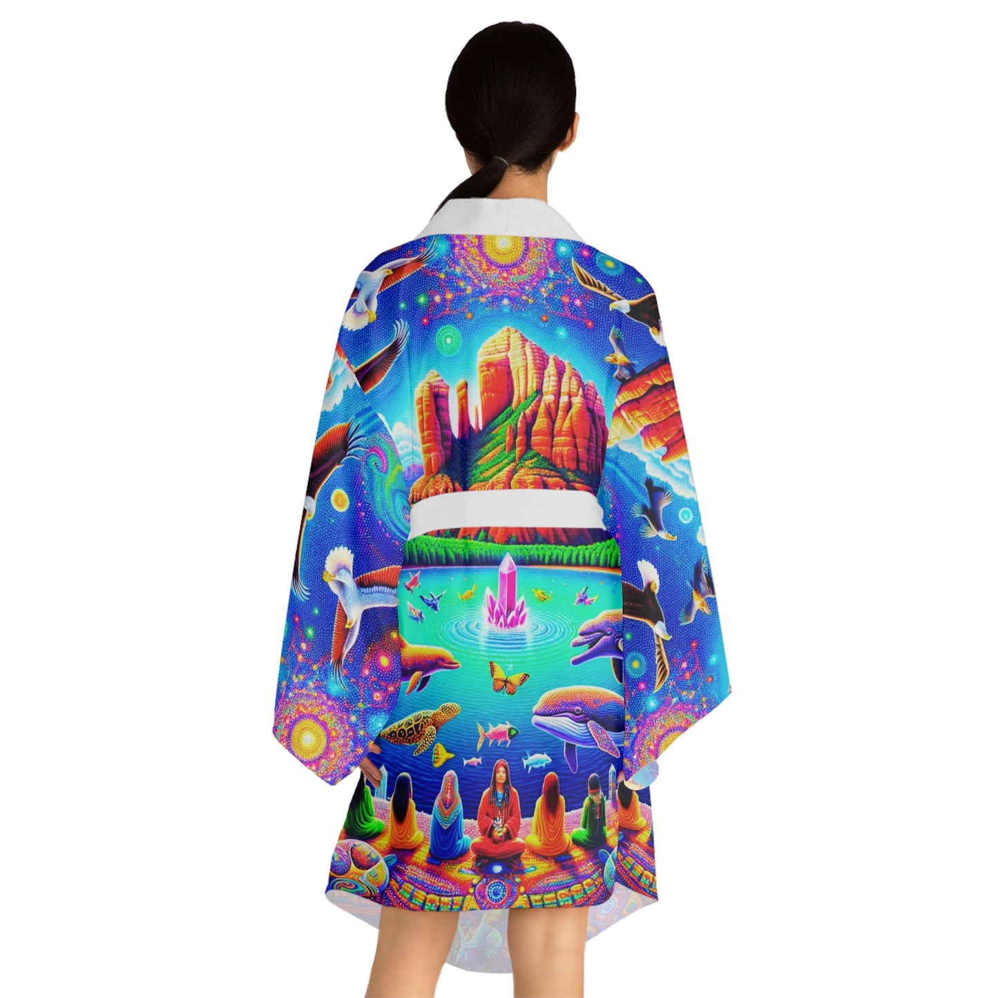 Dream Awake-Vibrant Long Sleeve Kimono Robe