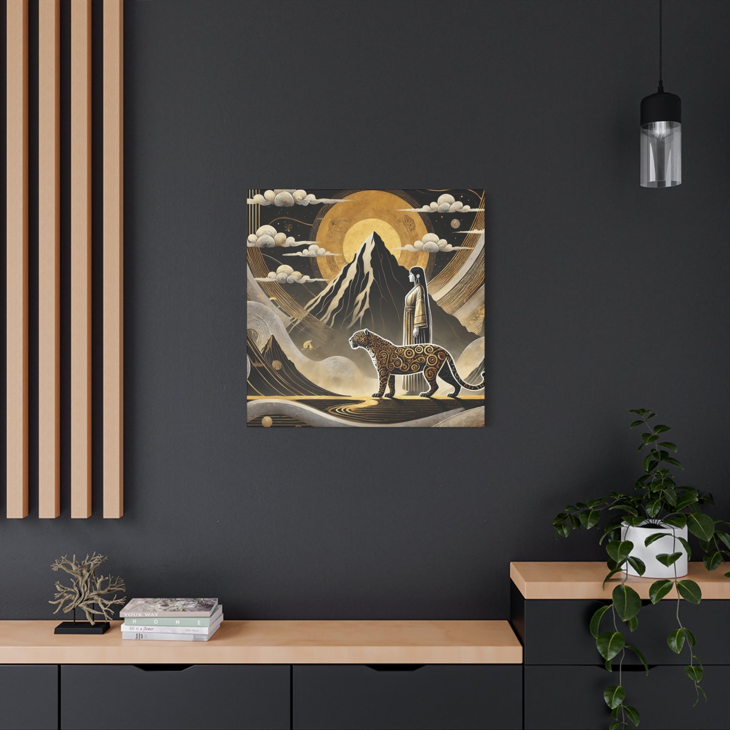 Golden Dream & Jaguar's Path -Matte Canvas Art