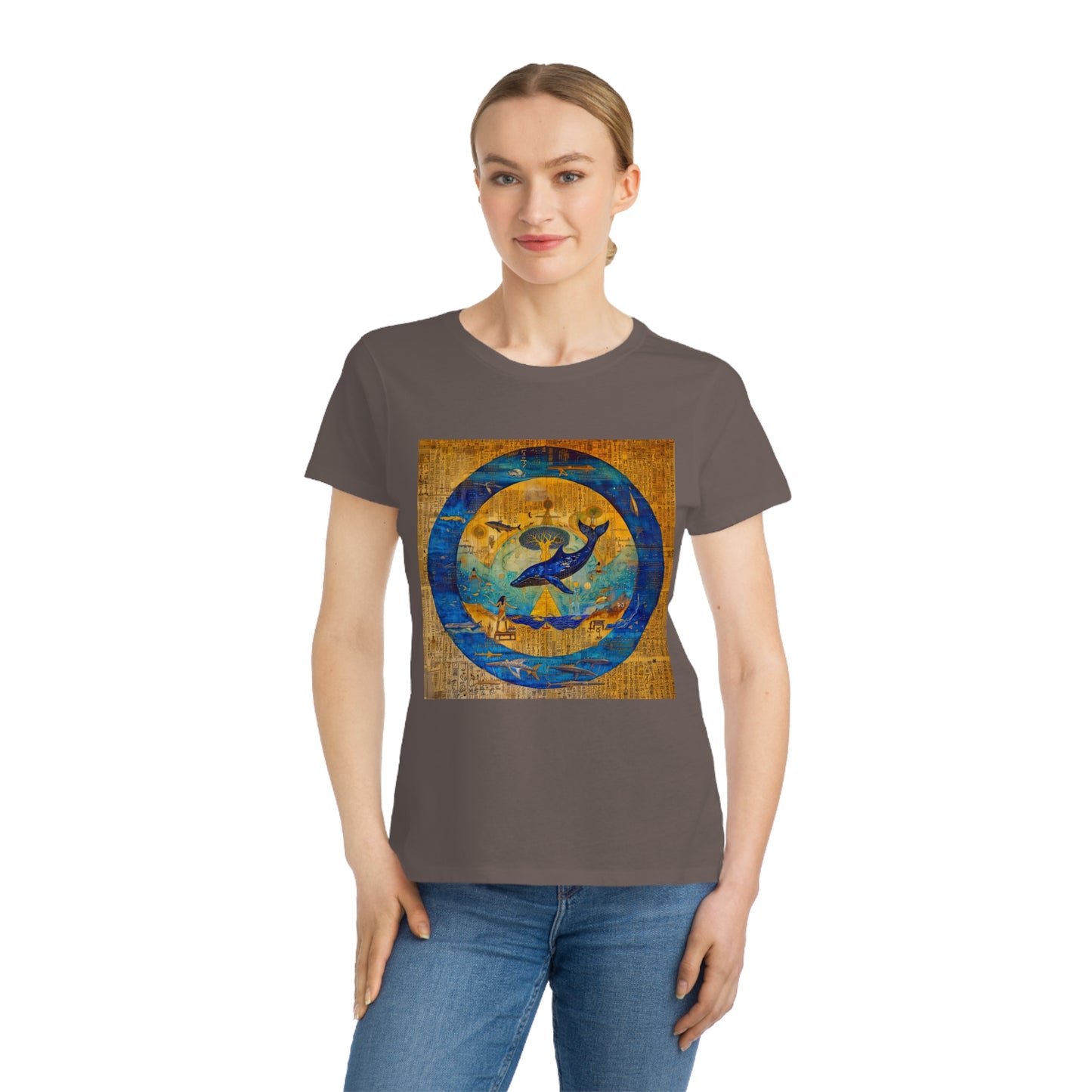 Sirius Codex: Whale Guardian and the Tree of Light-100% Organic Cotton Women's T-Shirt