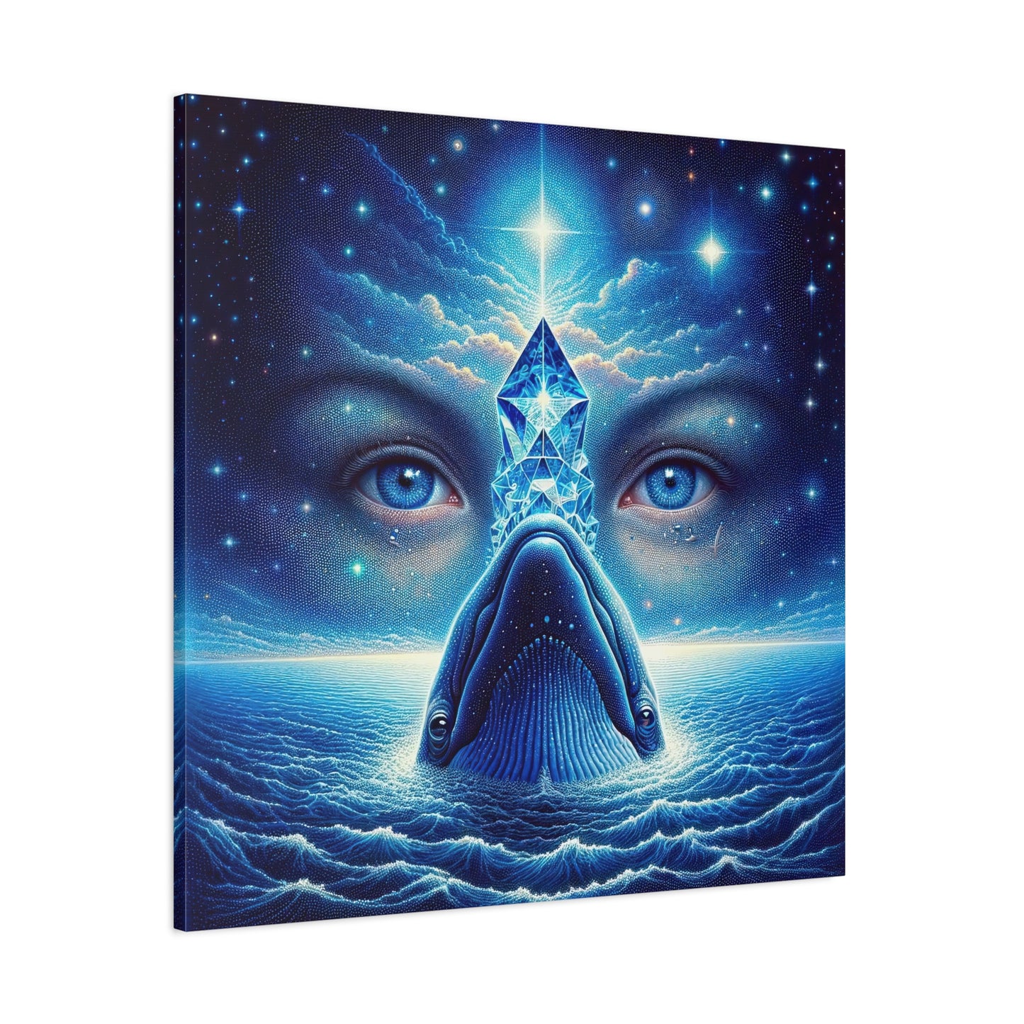 Lienzo con diseño de ojos de ballena de ensueño: impresión mate estirada