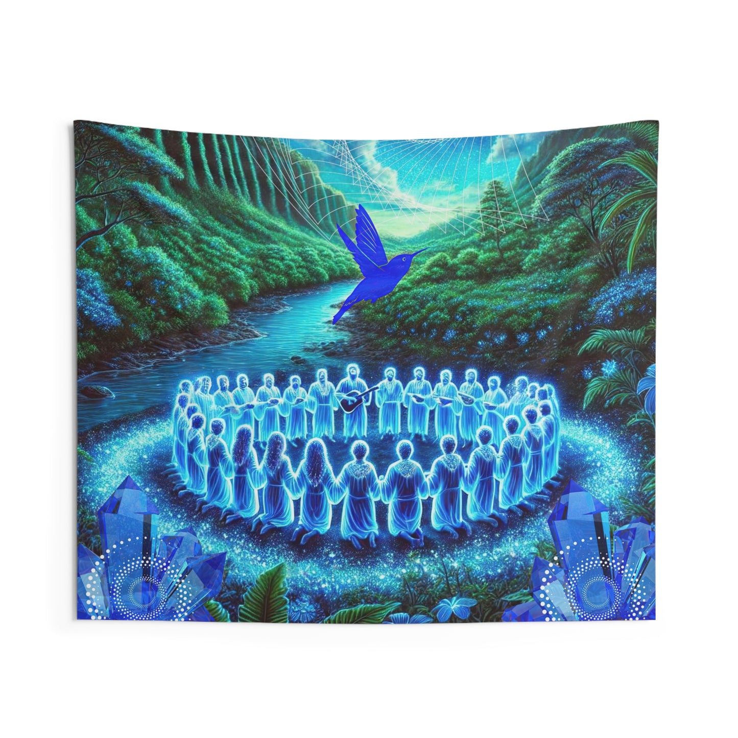 The Song of the Blue Hummingbird- Indoor Wall Tapestry