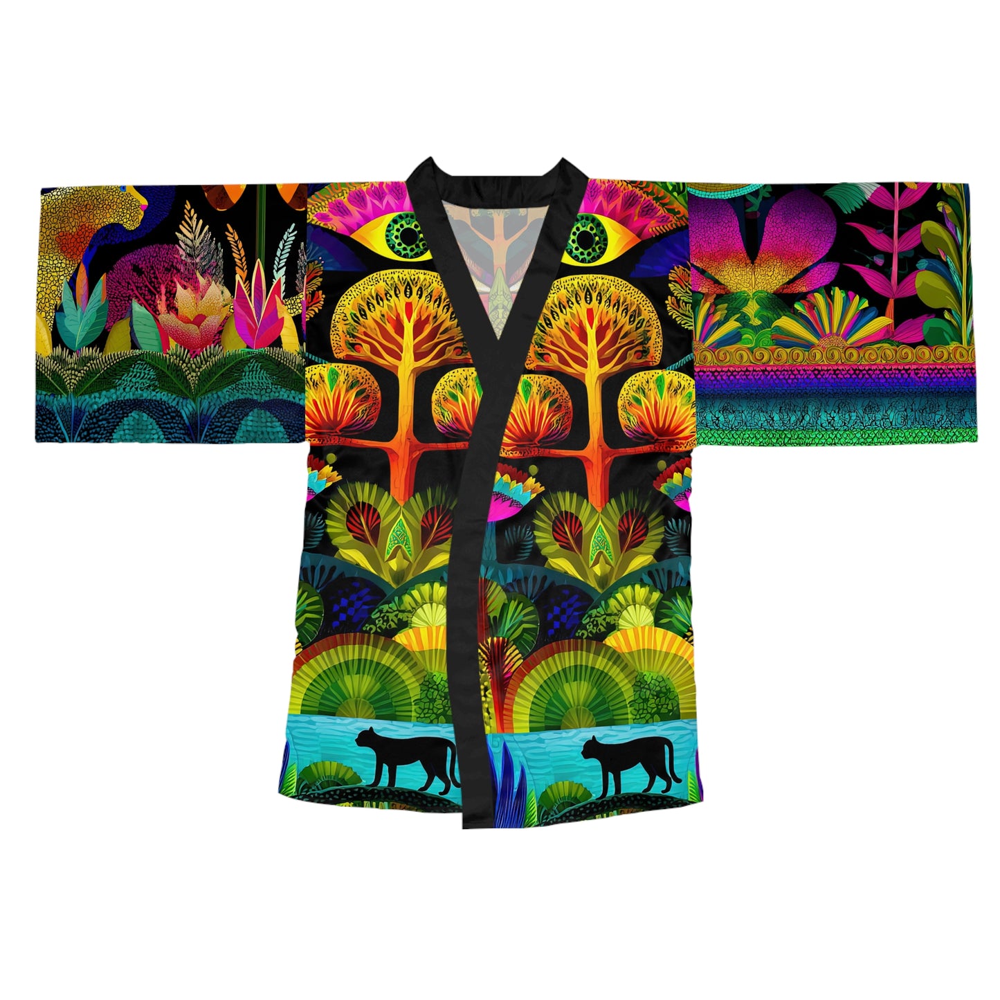 Jungle Medicine Print Long Sleeve Kimono Robe