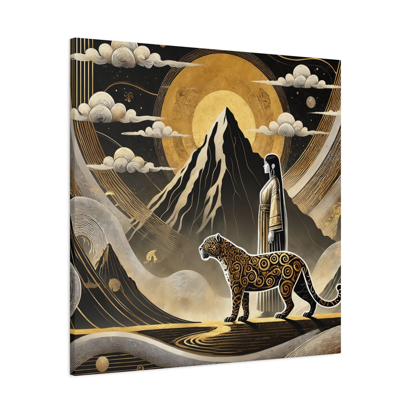 Golden Dream & Jaguar's Path -Matte Canvas Art