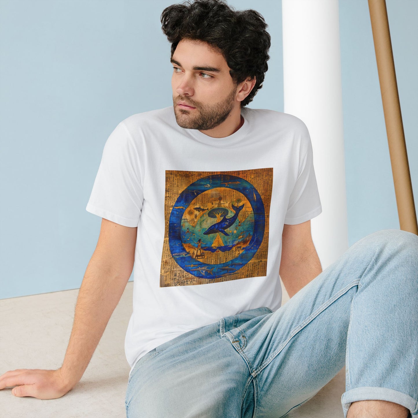 Sirius Codex: Whale Guardian and the Tree of Light-Unisex 100% Organic Cotton T-Shirt