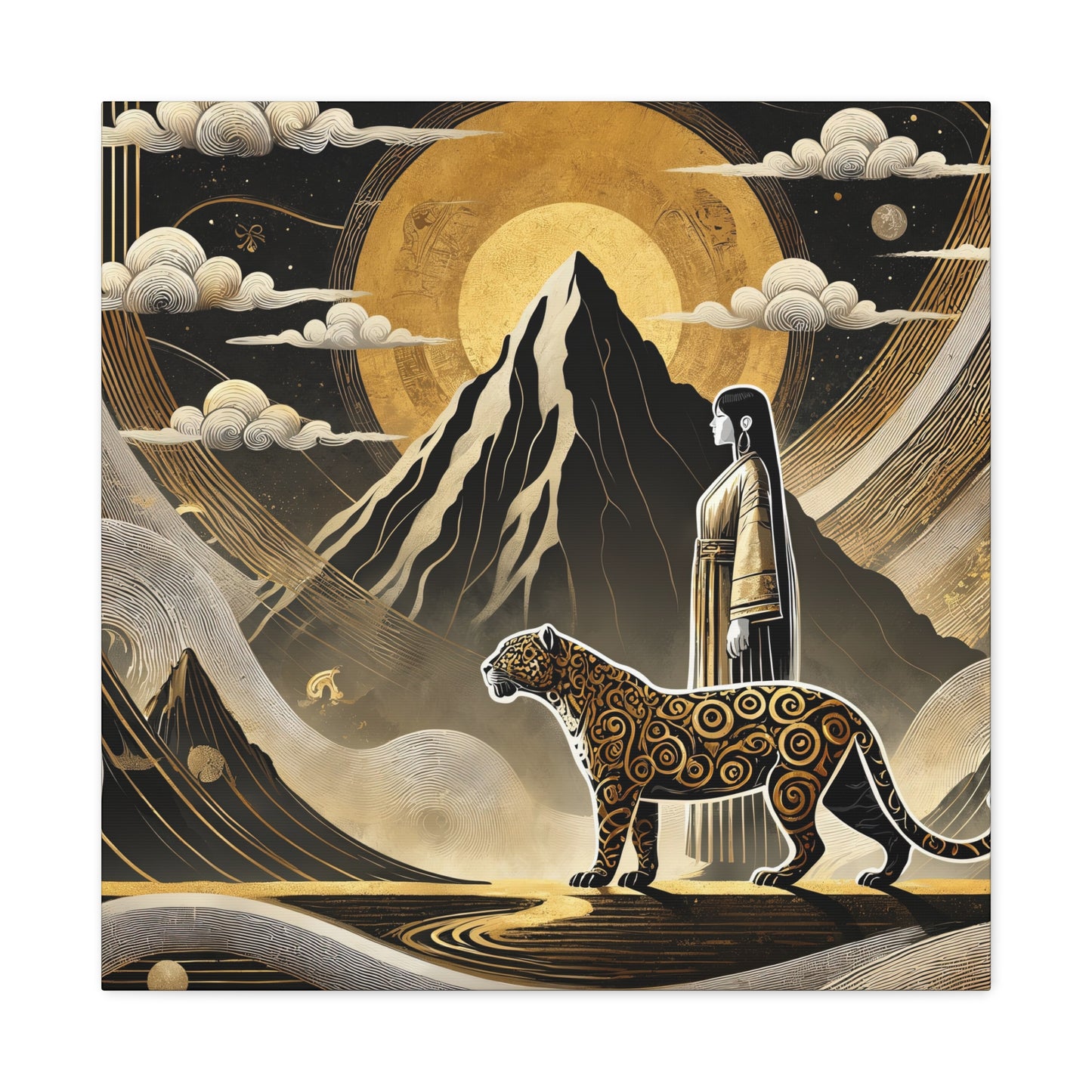Golden Dream & Jaguar's Path -Matte Canvas Art