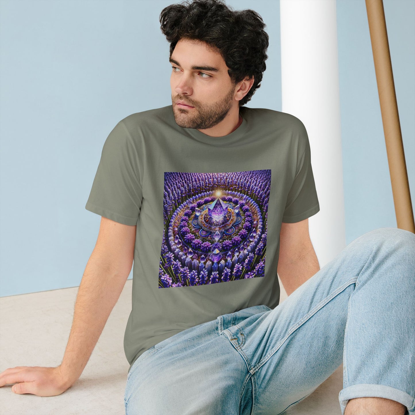 Violet Flame Mandala -Unisex 100% Organic Cotton T-Shirt