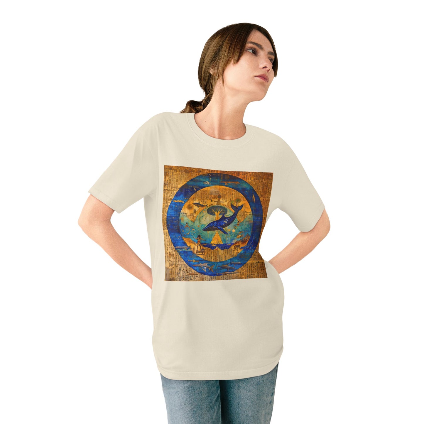 Sirius Codex: Whale Guardian and the Tree of Light-Unisex 100% Organic Cotton T-Shirt