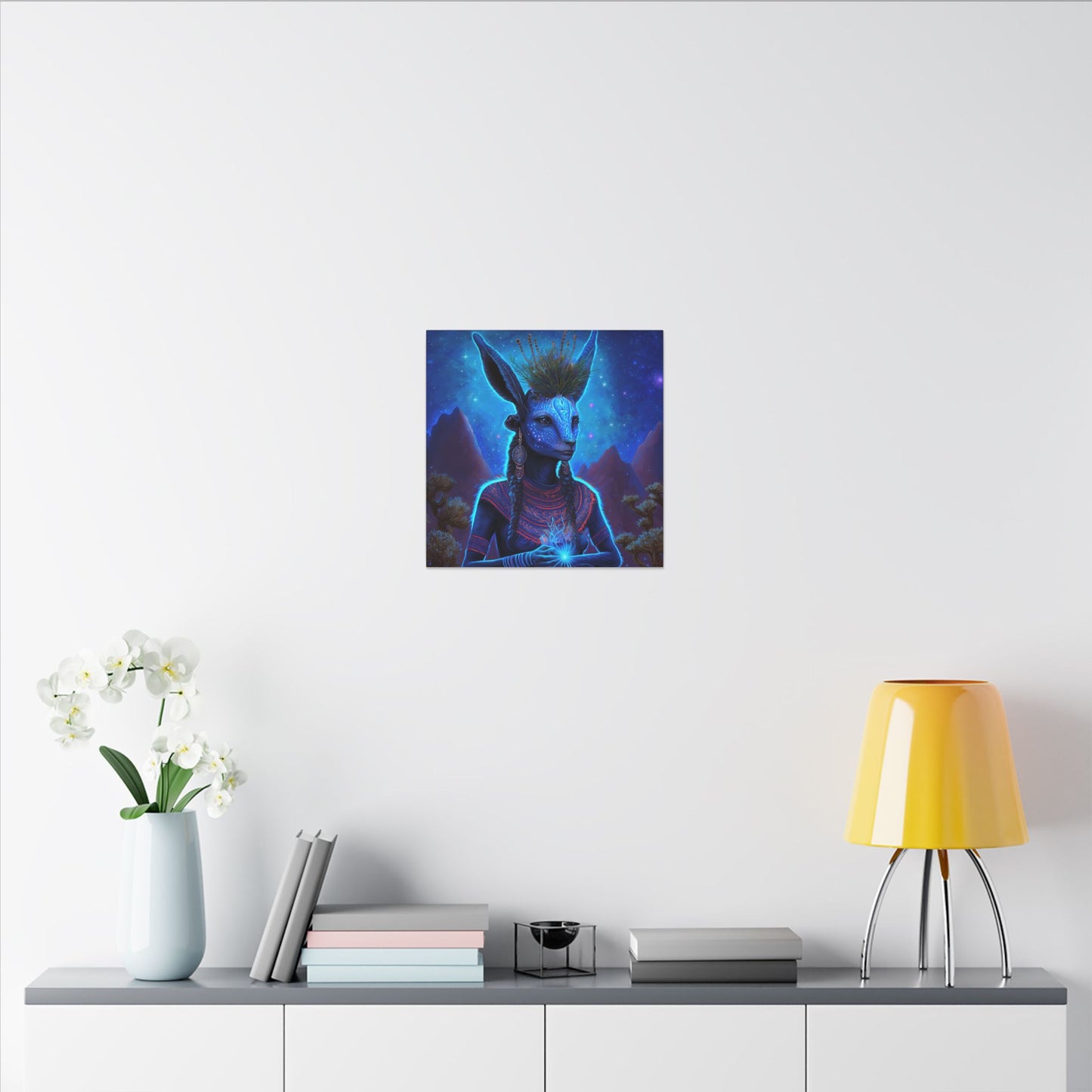 Sacred Blue Deer-Matte Canvas Art