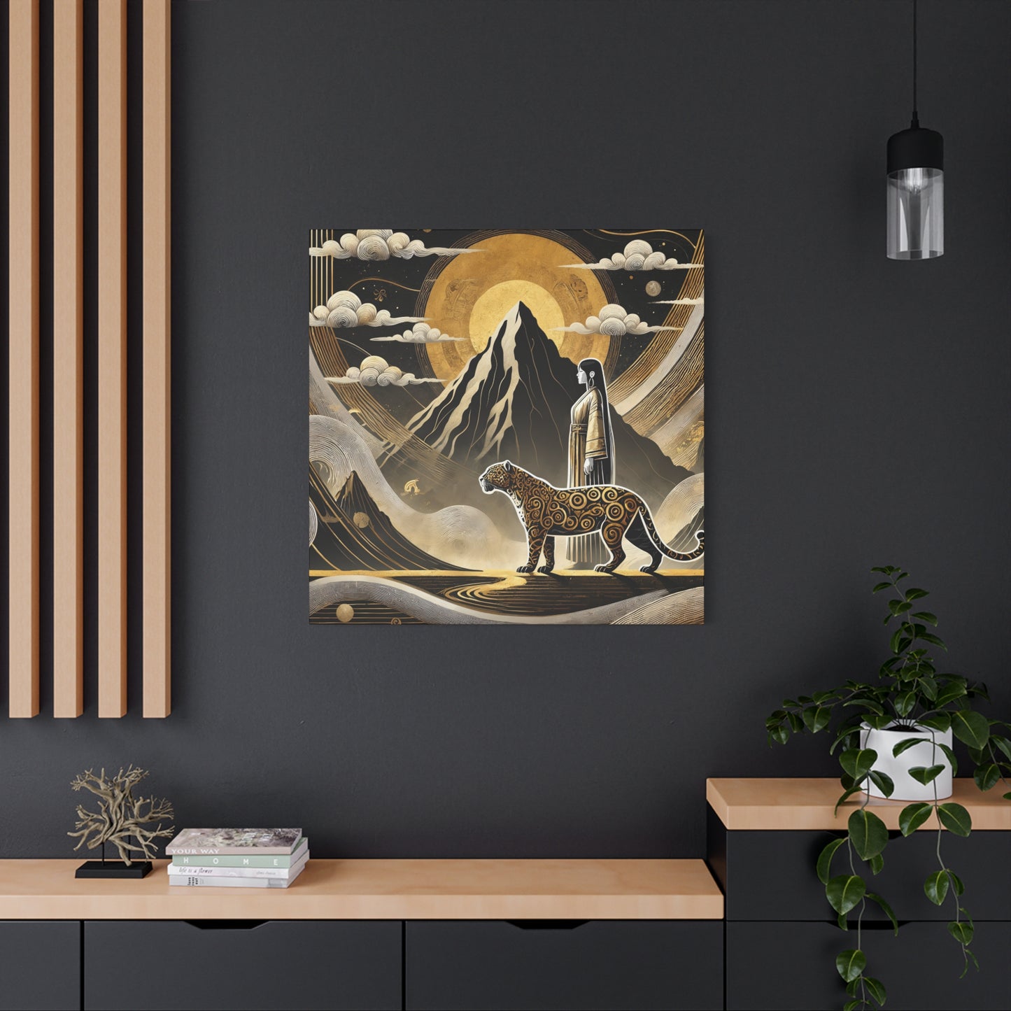 Golden Dream & Jaguar's Path -Matte Canvas Art