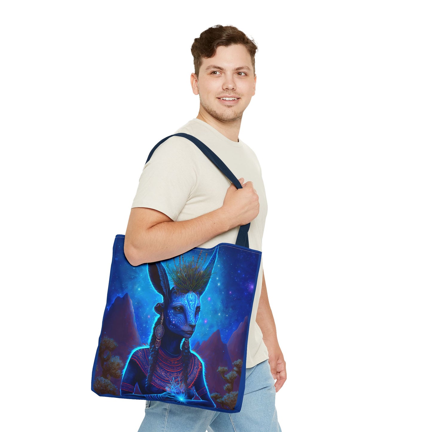 Sacred Blue Deer-Spirit Tote Bag