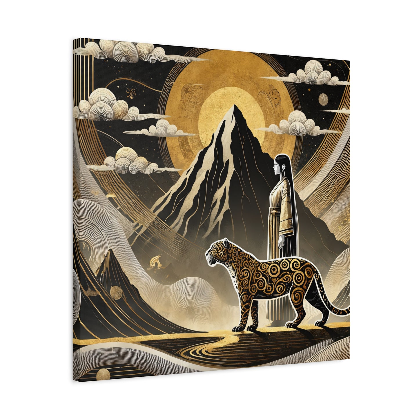 Golden Dream & Jaguar's Path -Matte Canvas Art