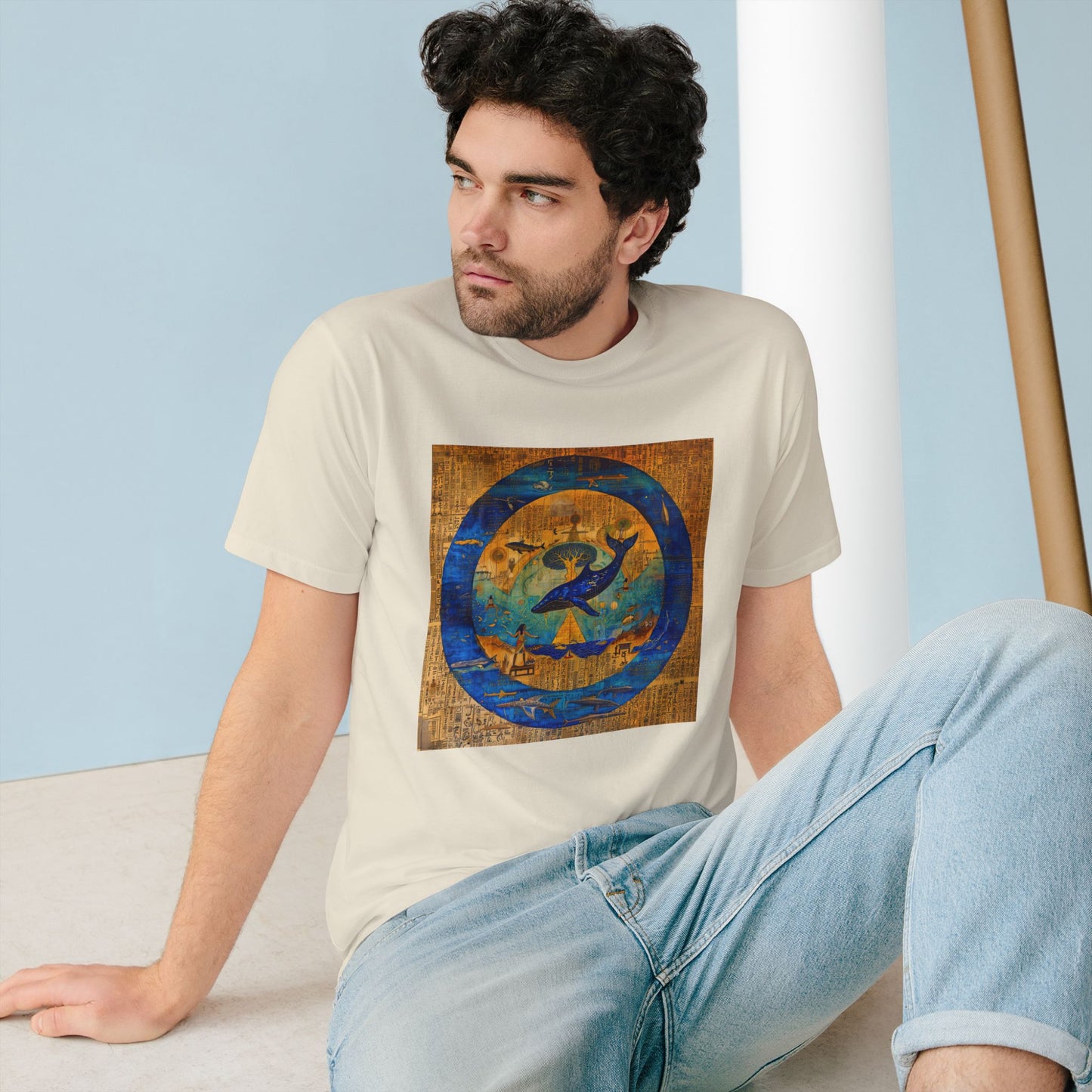 Sirius Codex: Whale Guardian and the Tree of Light-Unisex 100% Organic Cotton T-Shirt