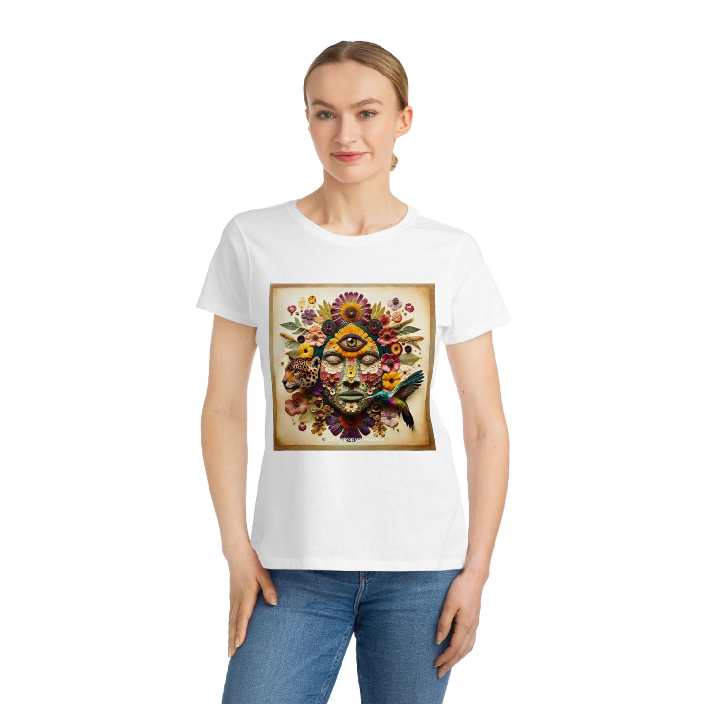 Medicine Woman, Jaguar & Hummingbird Spirit- Women's Organic T-Shirt