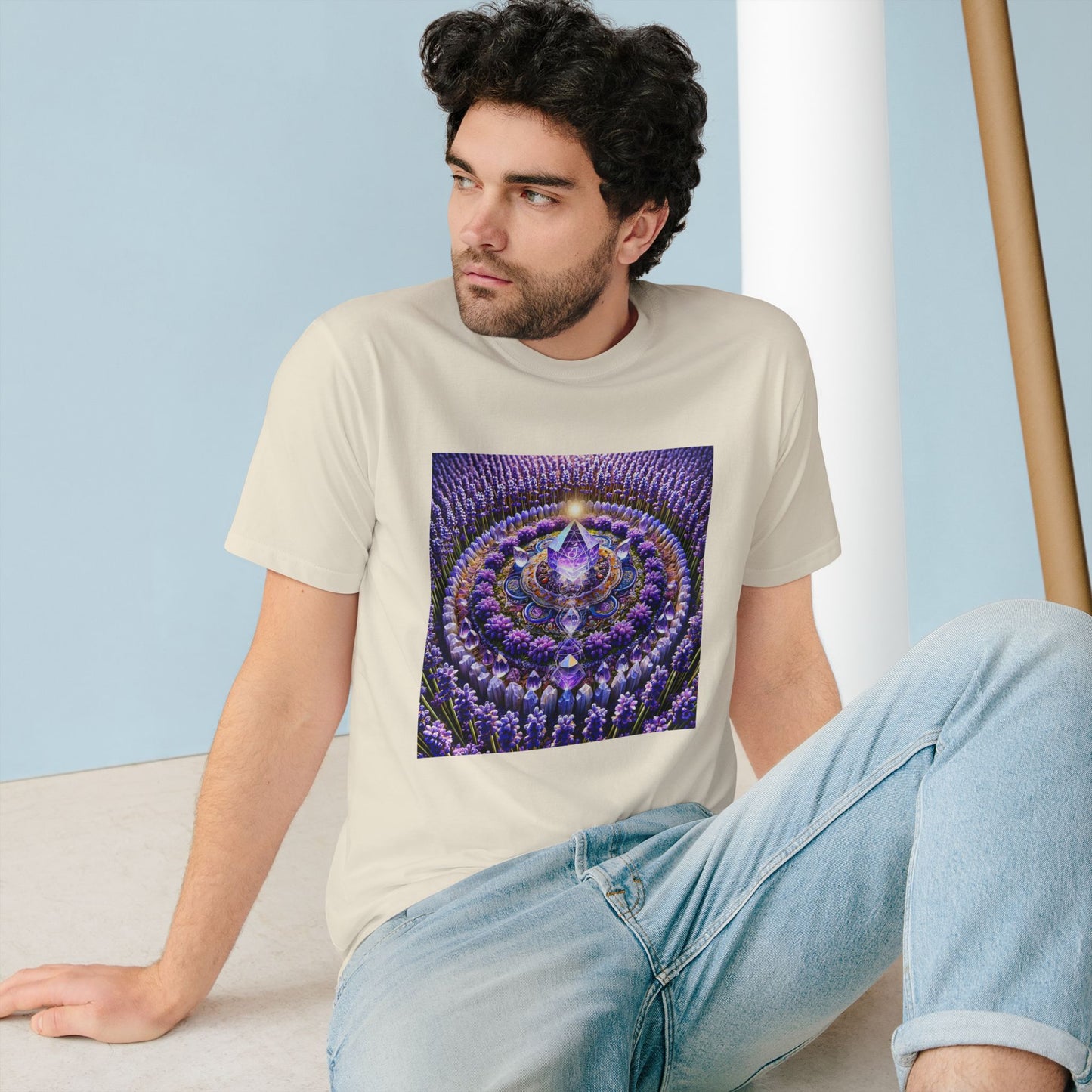 Violet Flame Mandala -Unisex 100% Organic Cotton T-Shirt