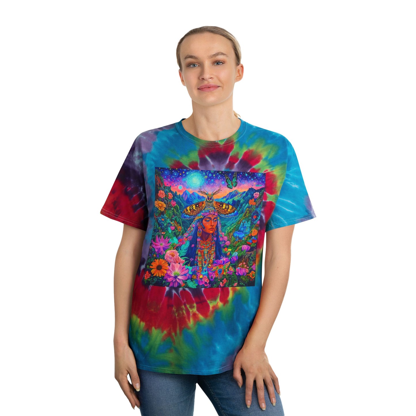 Blooming-Spiral Tie-Dye Tee