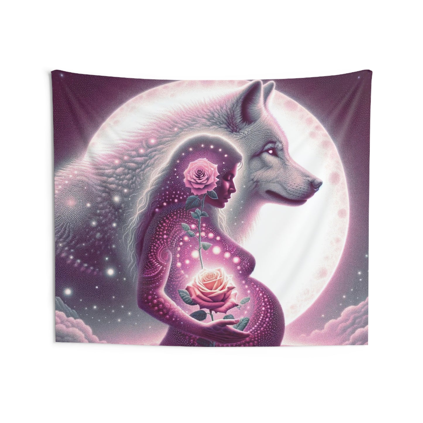 Moonlit Wolf & Motherhood -Indoor Tapestry