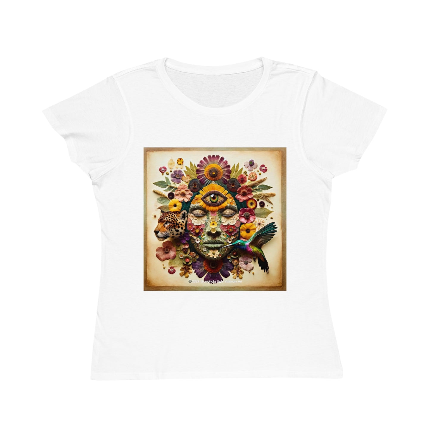 Medicine Woman, Jaguar & Hummingbird Spirit- Women's Organic T-Shirt