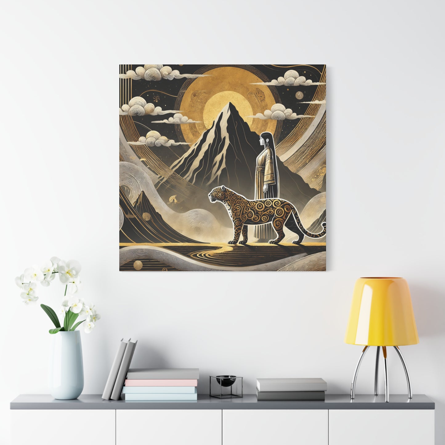 Golden Dream & Jaguar's Path -Matte Canvas Art