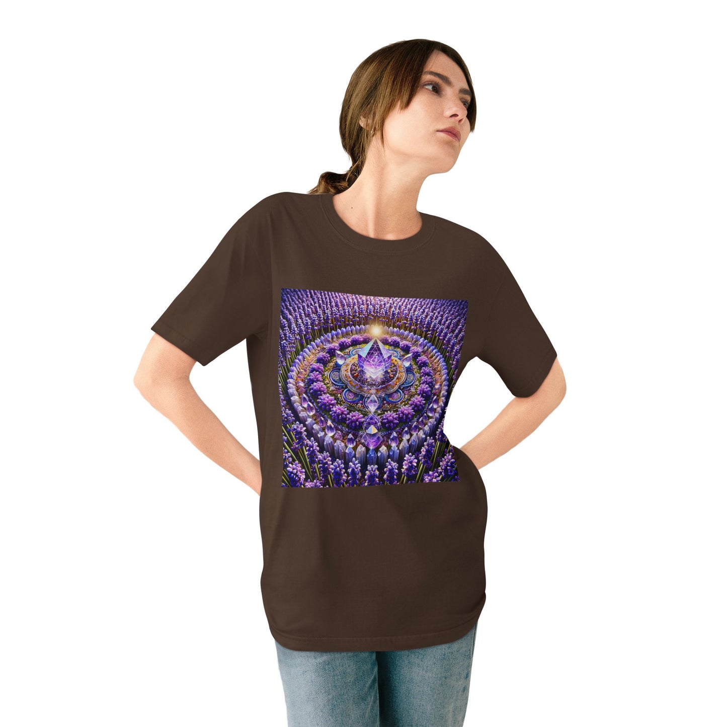 Violet Flame Mandala -Unisex 100% Organic Cotton T-Shirt