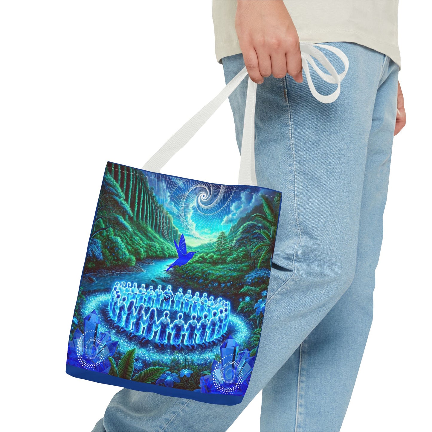 The Song of the Blue Hummingbird-Spirit Tote Bag
