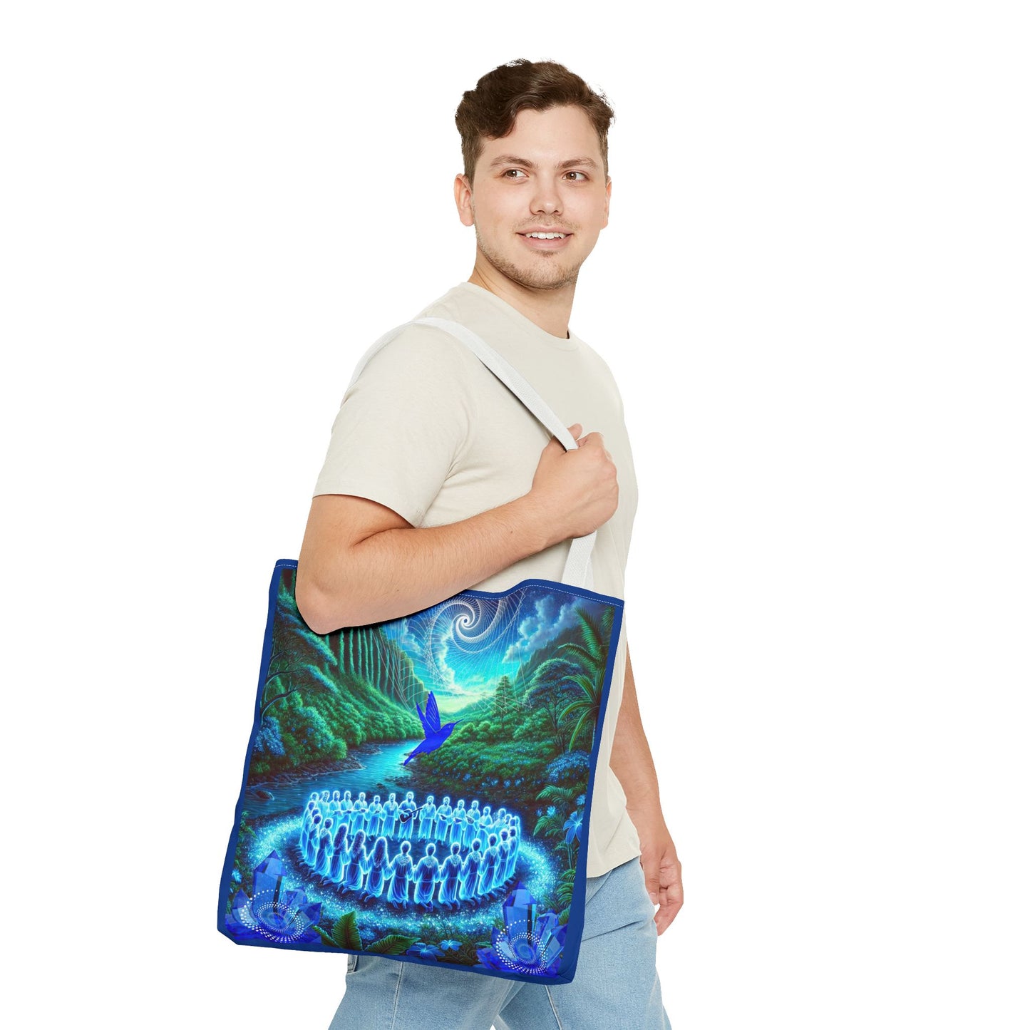 The Song of the Blue Hummingbird-Spirit Tote Bag