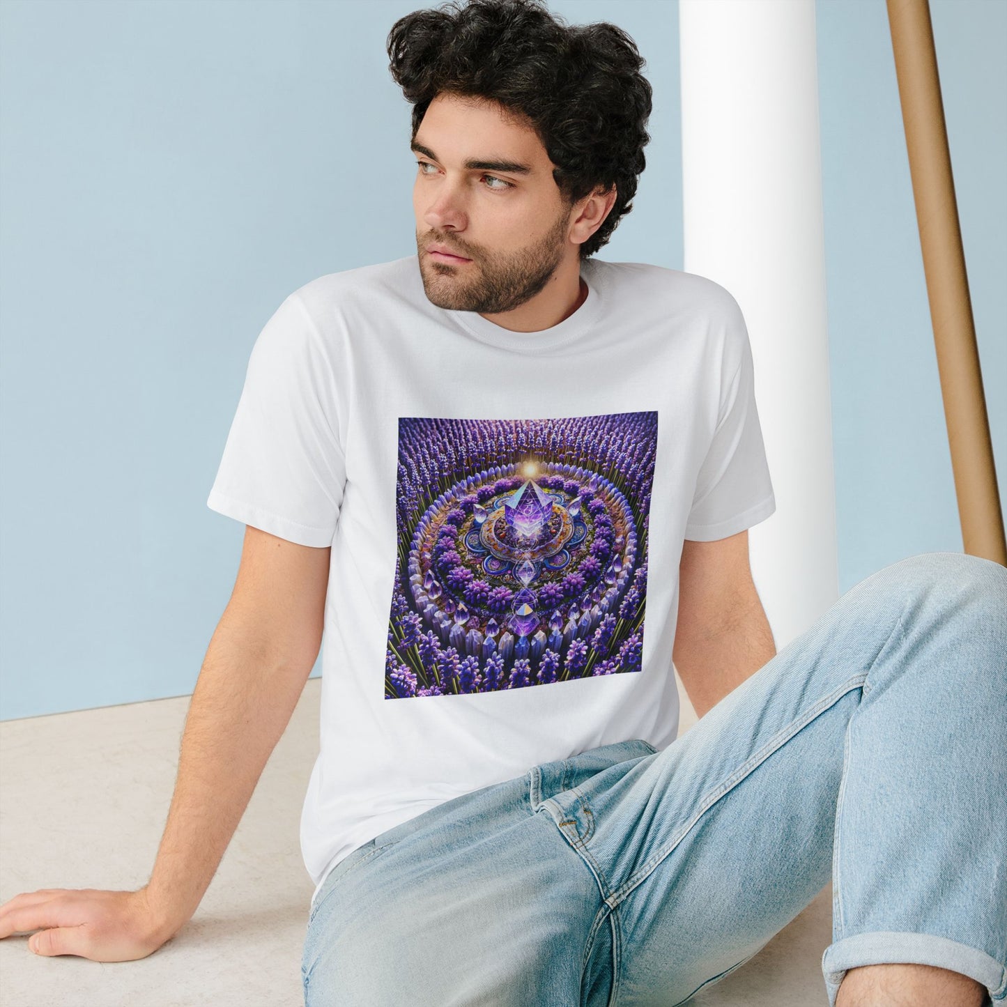 Violet Flame Mandala -Unisex 100% Organic Cotton T-Shirt