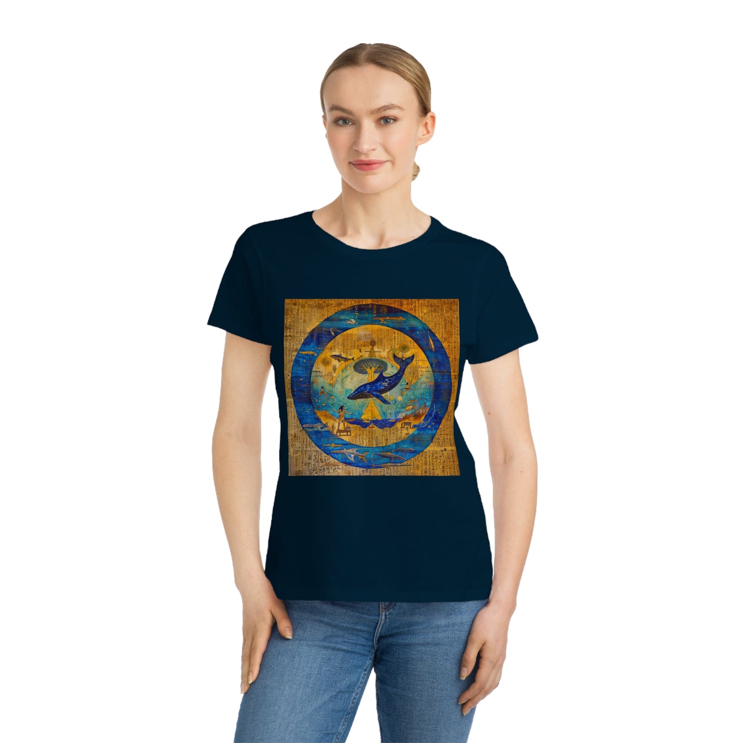 Sirius Codex: Whale Guardian and the Tree of Light-100% Organic Cotton Women's T-Shirt