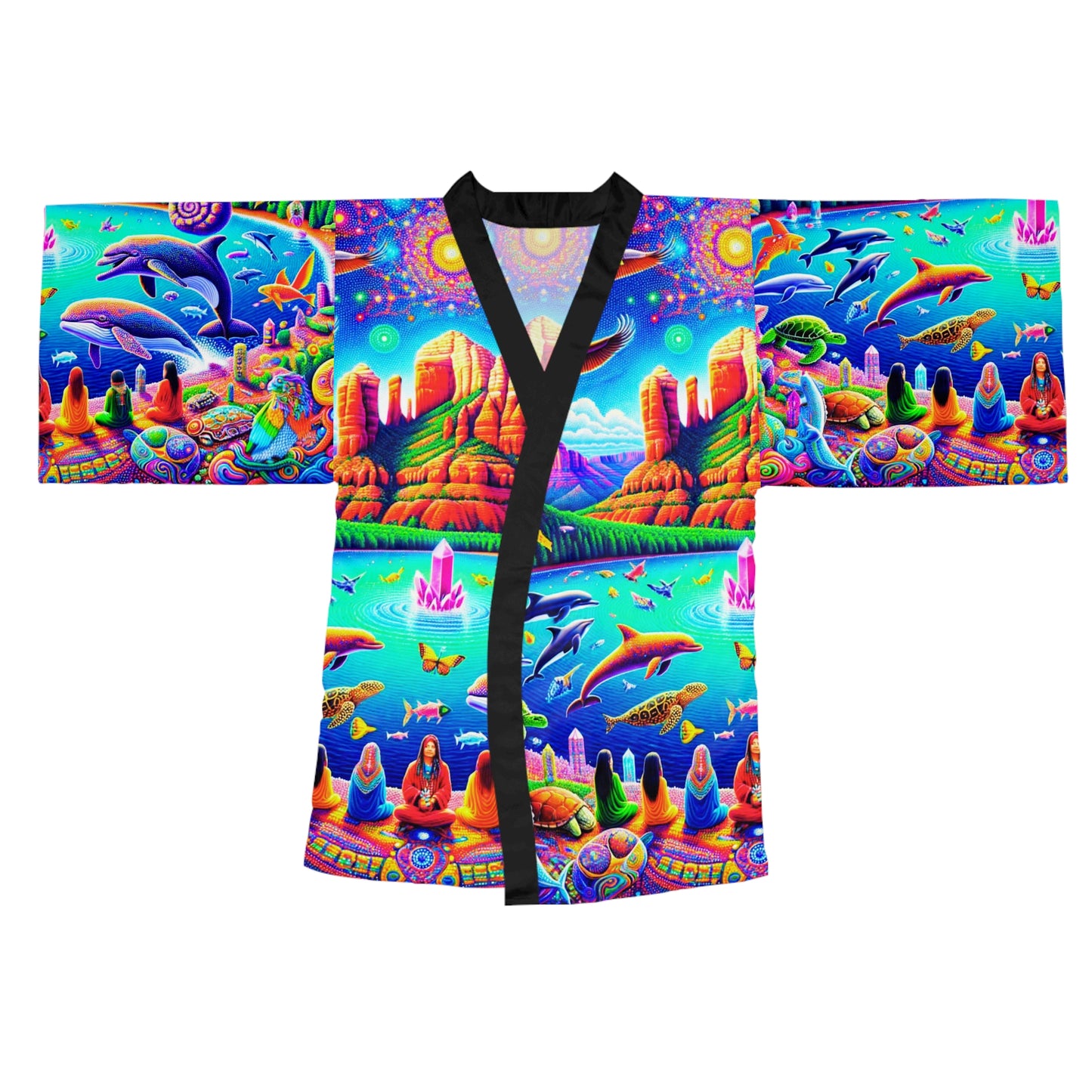 Dream Awake-Vibrant Long Sleeve Kimono Robe