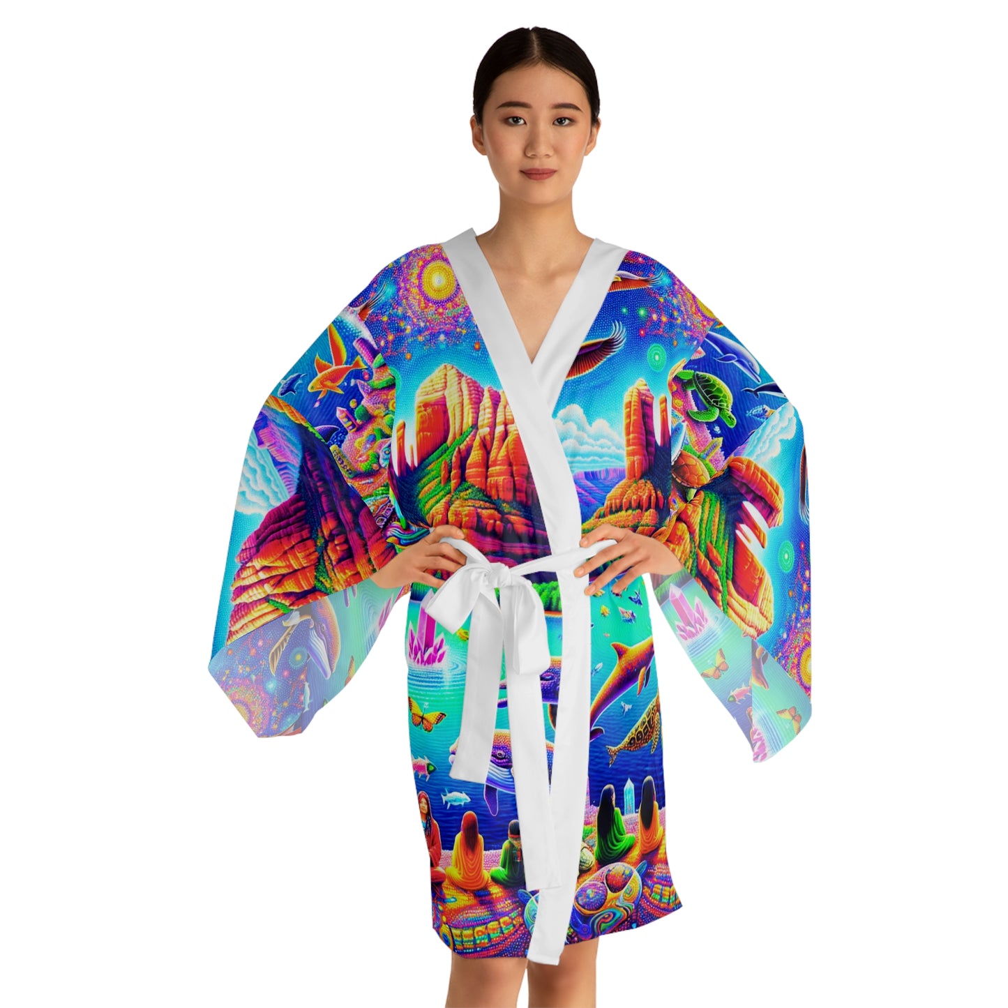 Dream Awake-Vibrant Long Sleeve Kimono Robe