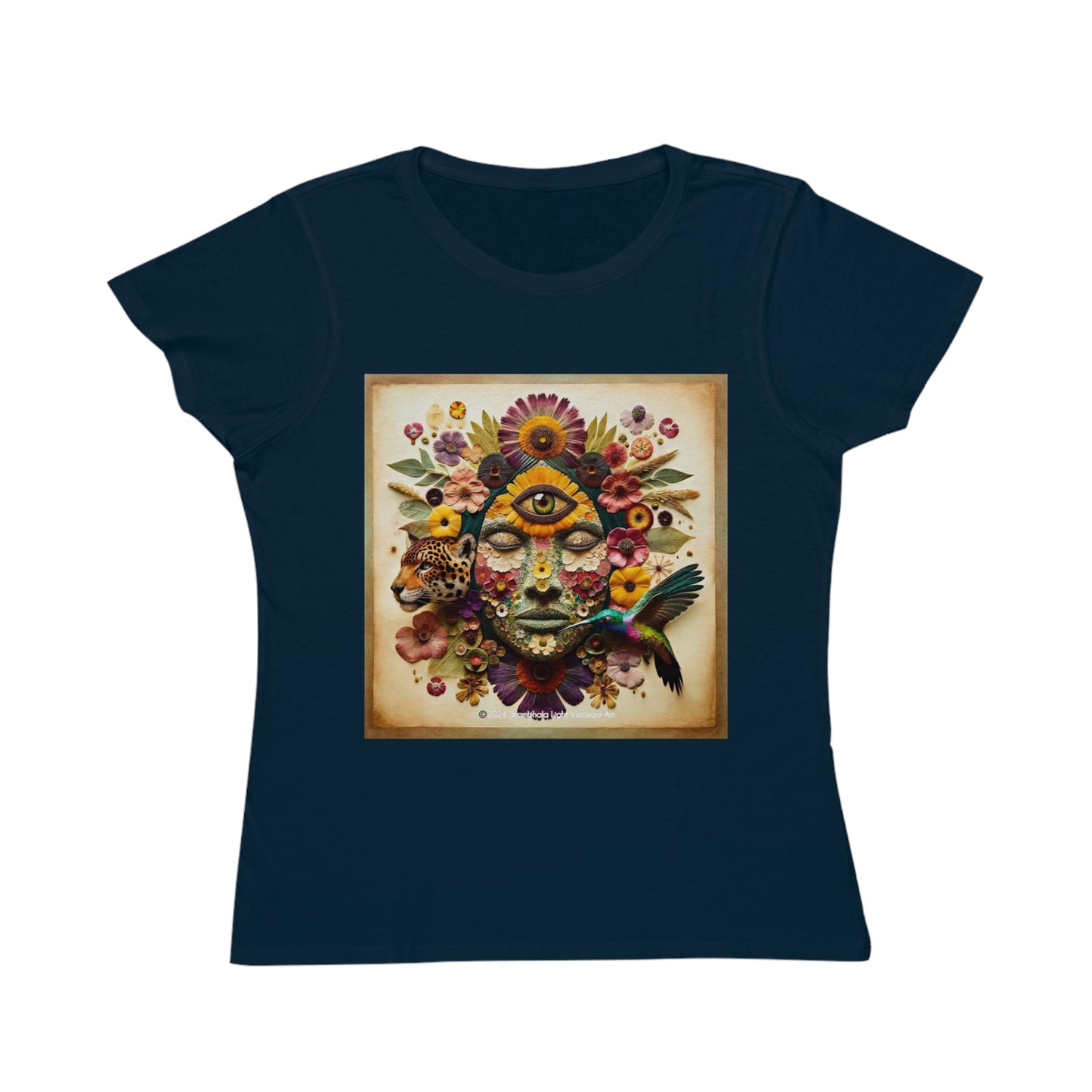 Medicine Woman, Jaguar & Hummingbird Spirit- Women's Organic T-Shirt