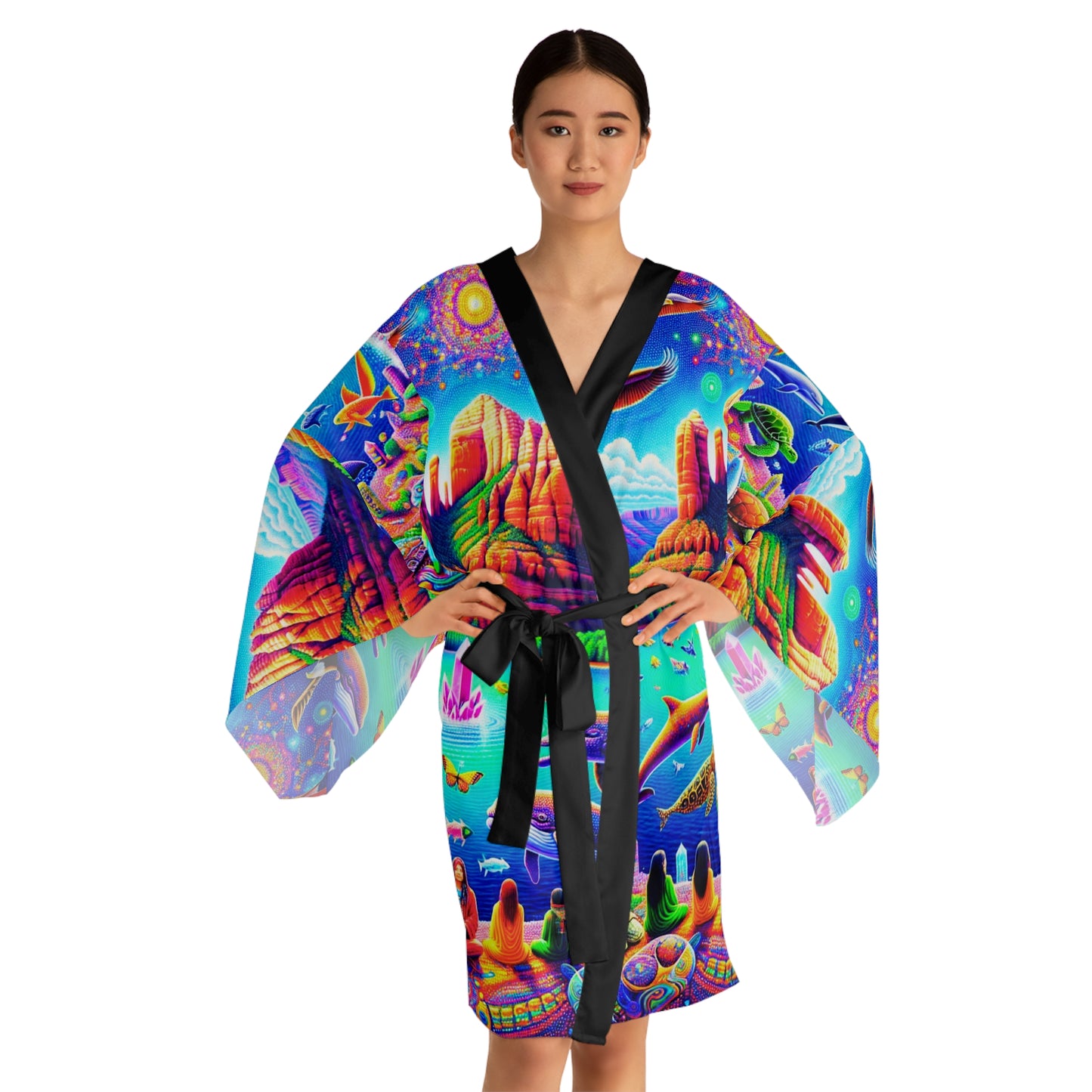 Dream Awake-Vibrant Long Sleeve Kimono Robe