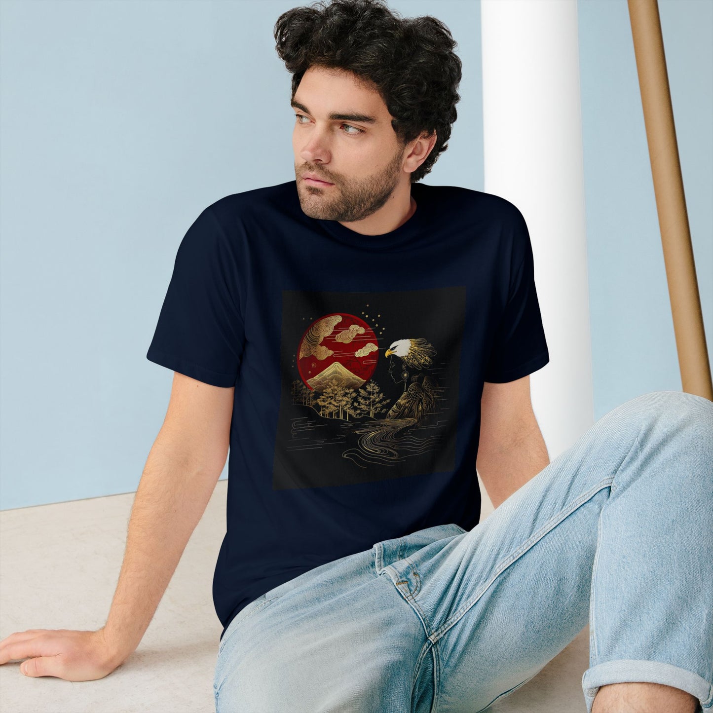 The Golden Eagle& Sun-Unisex 100% Organic Cotton T-Shirt