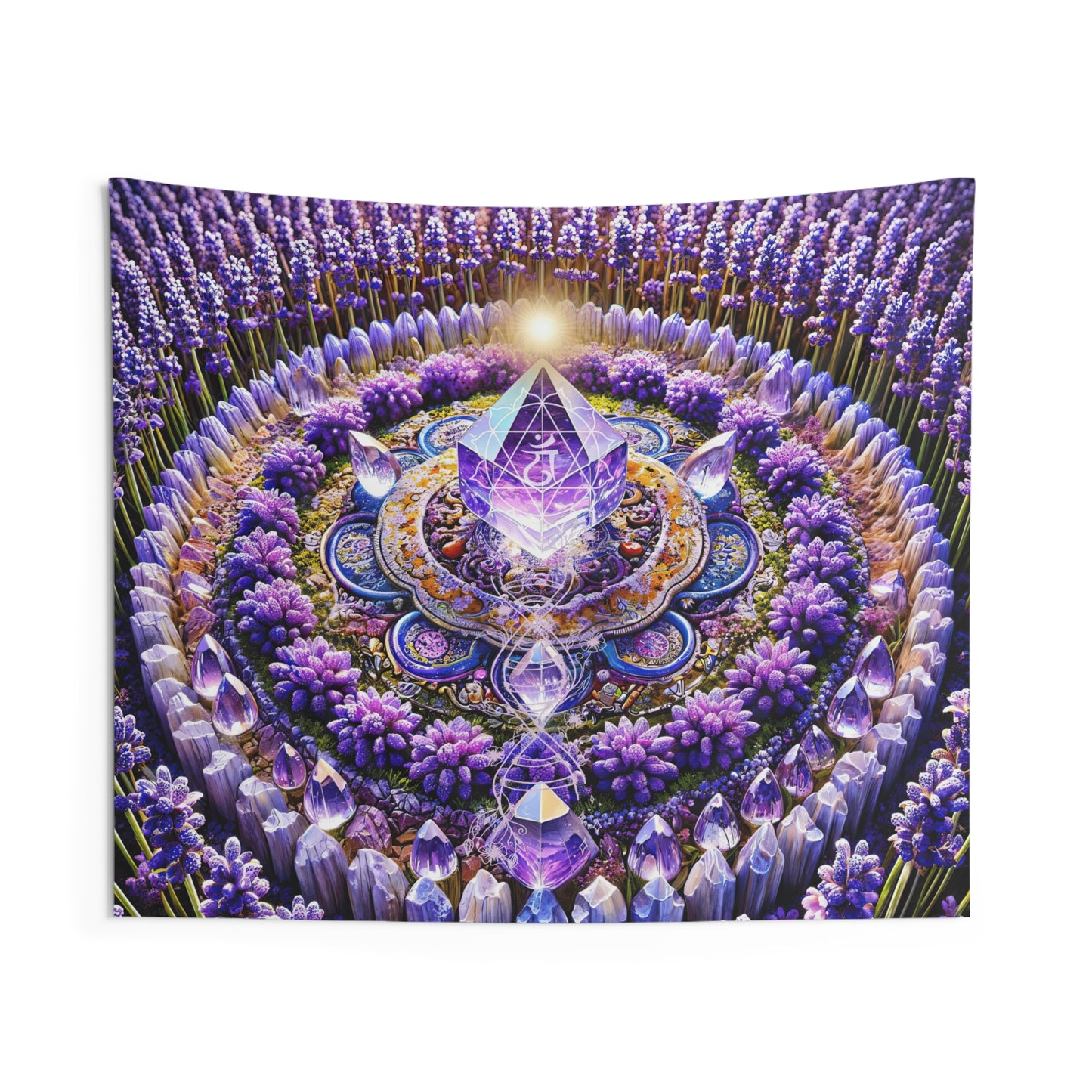 Violet Frame Mandala -Indoor Wall Tapestry