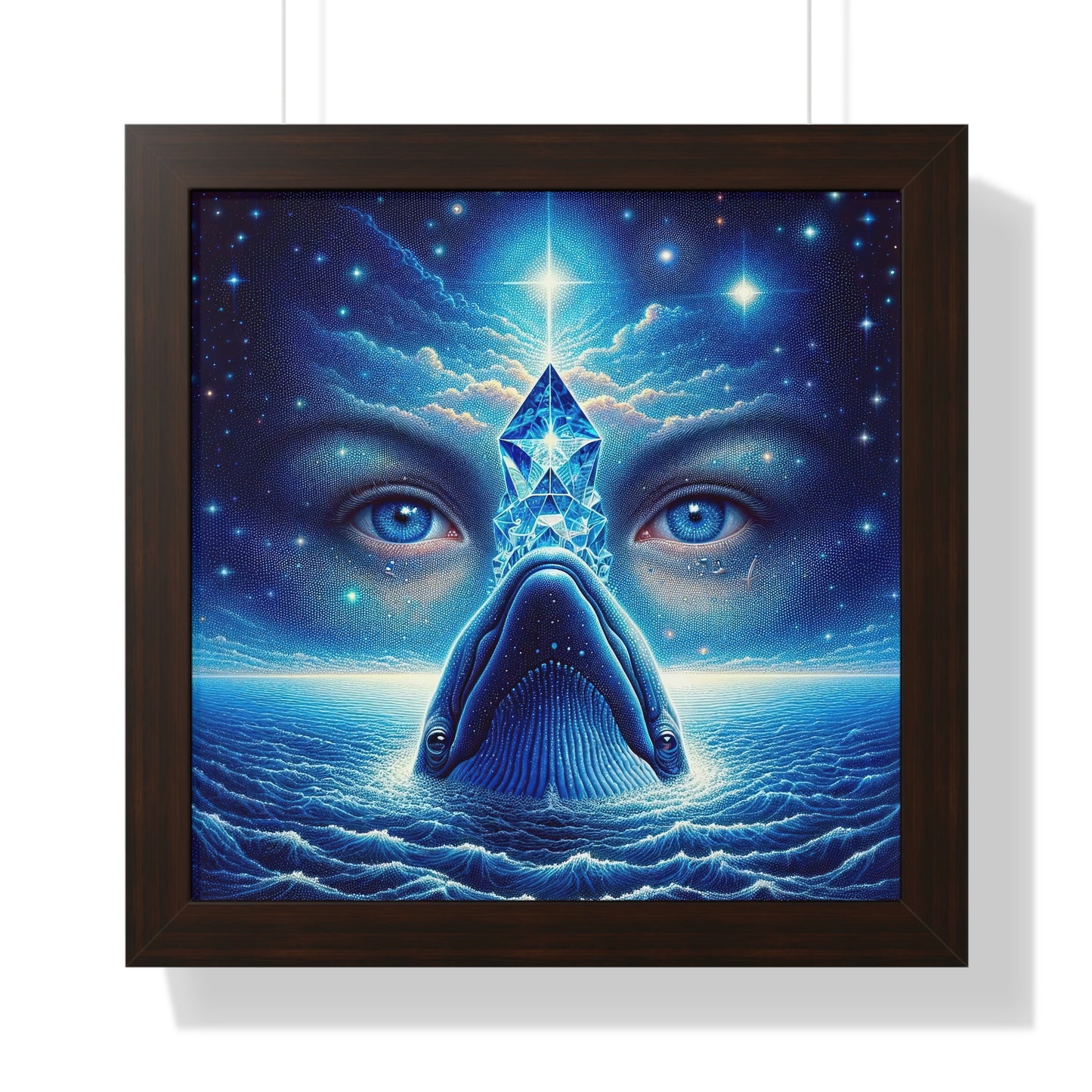 Dreamy Whale Eye -Framed Vertical Art Poster