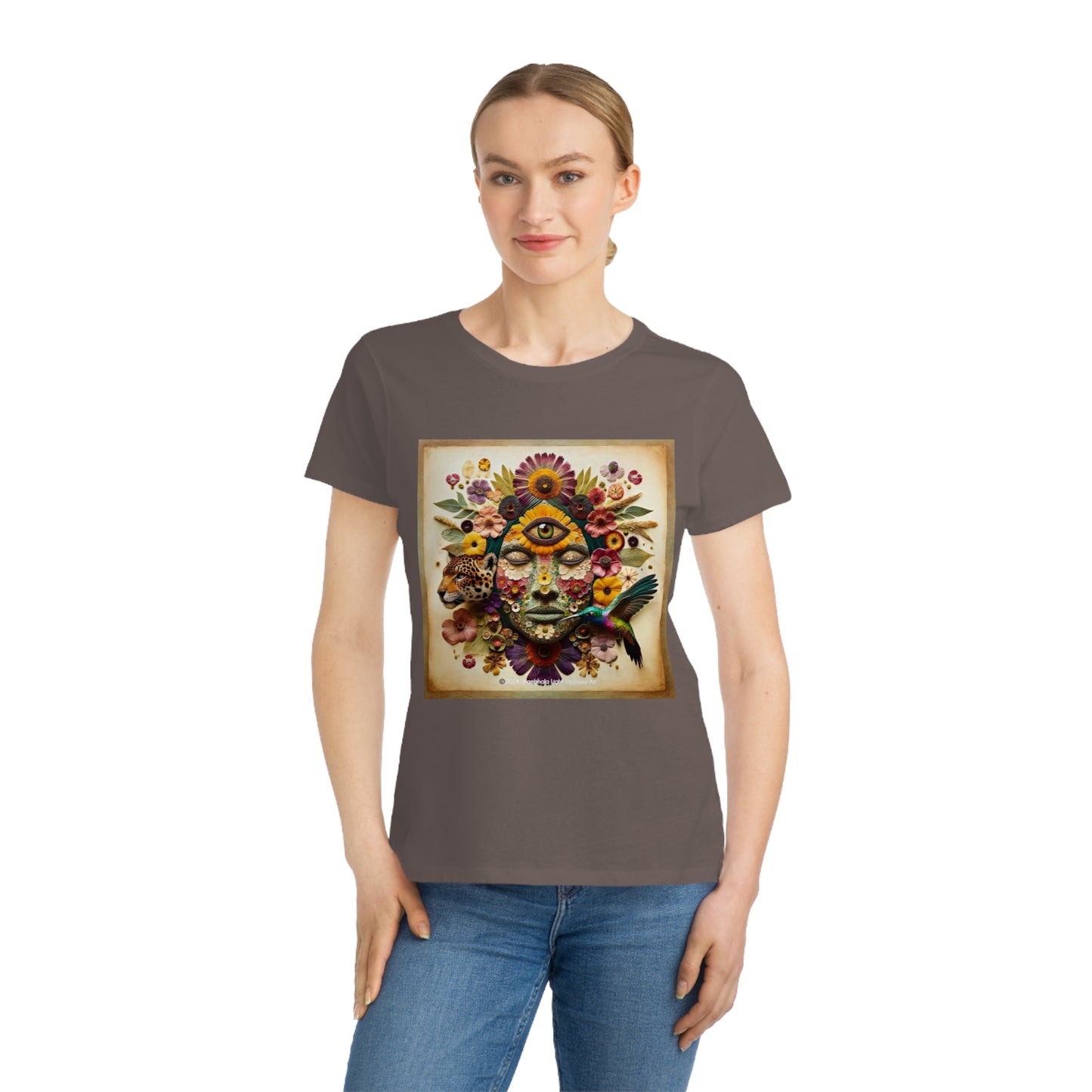 Medicine Woman, Jaguar & Hummingbird Spirit- Women's Organic T-Shirt