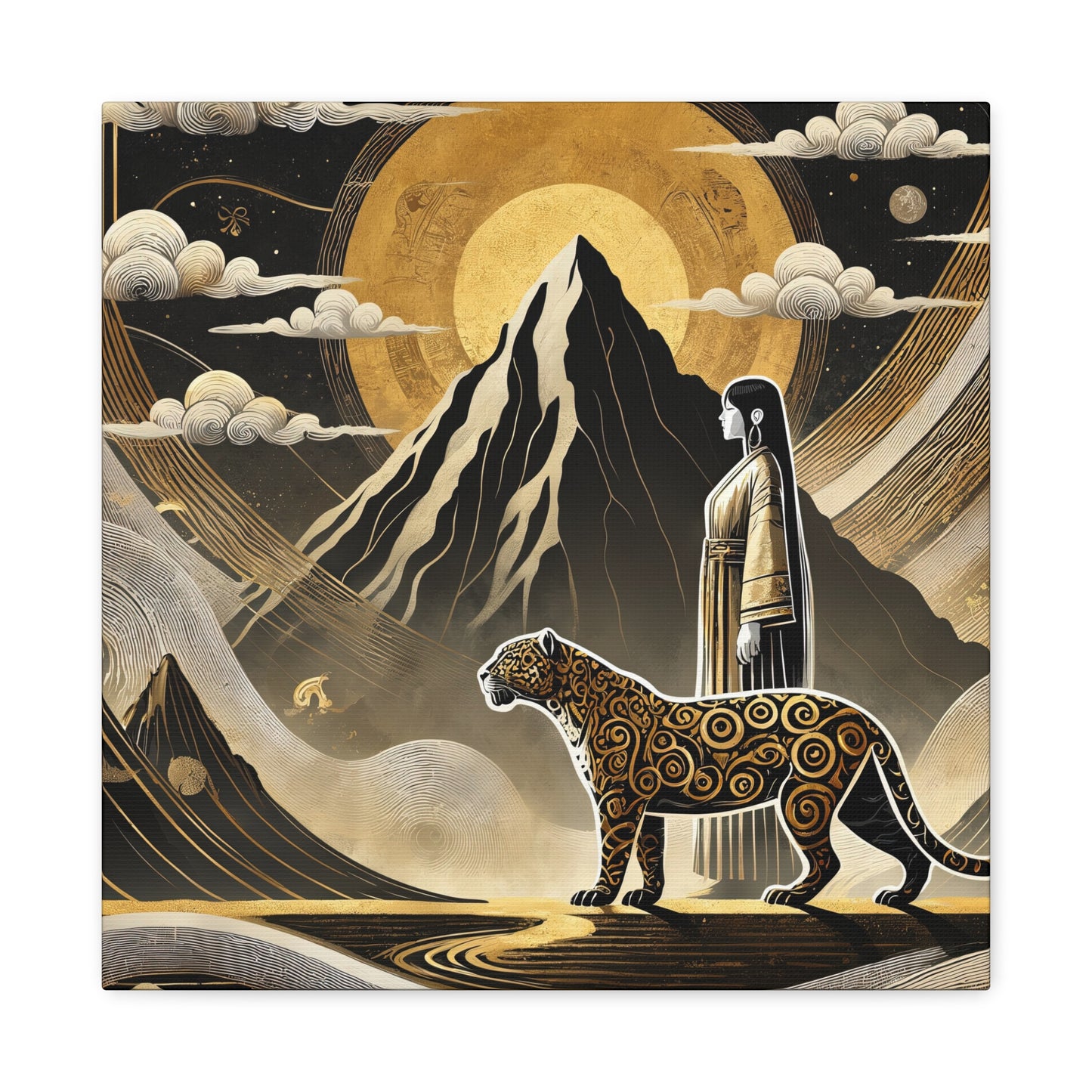 Golden Dream & Jaguar's Path -Matte Canvas Art