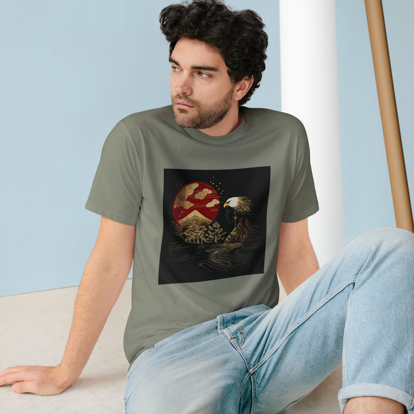 The Golden Eagle& Sun-Unisex 100% Organic Cotton T-Shirt