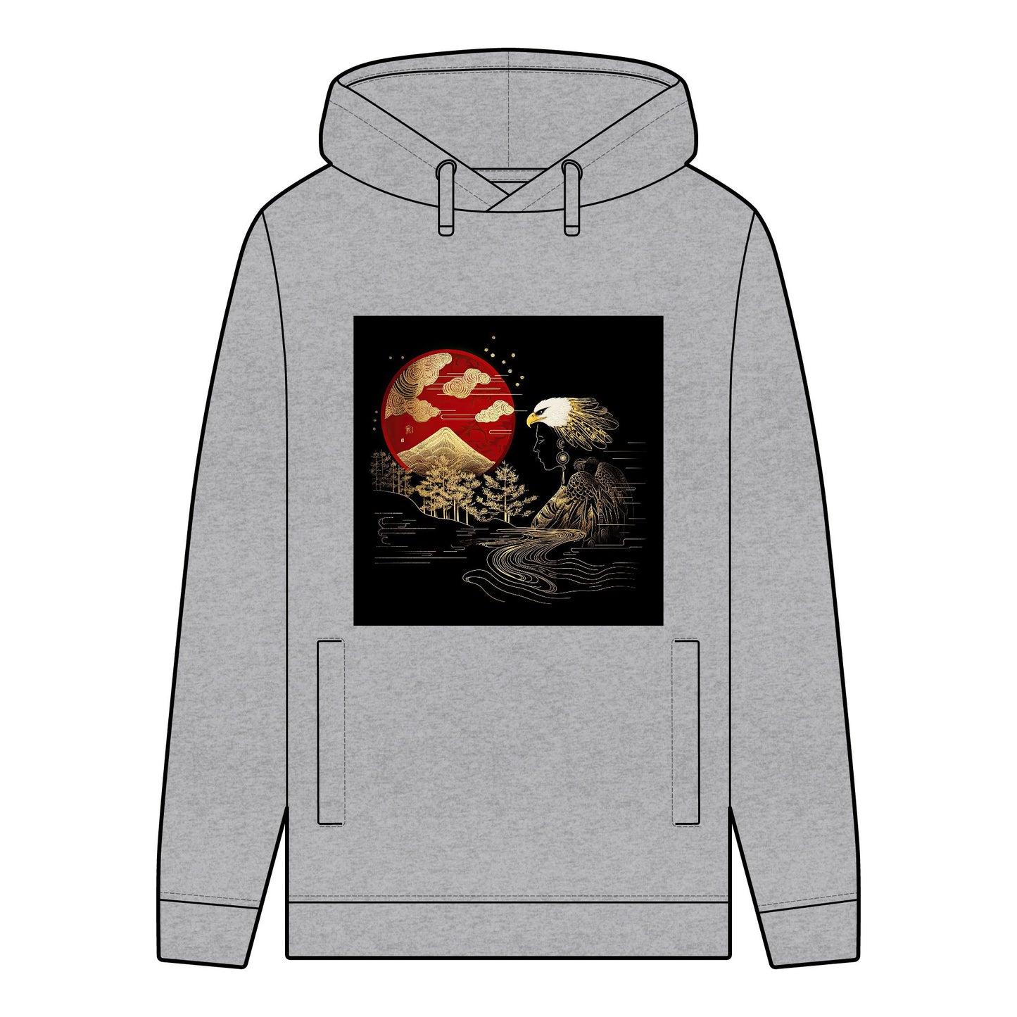 The Golden Eagle& Sun-Men's 100% Organic Cotton Hoodie