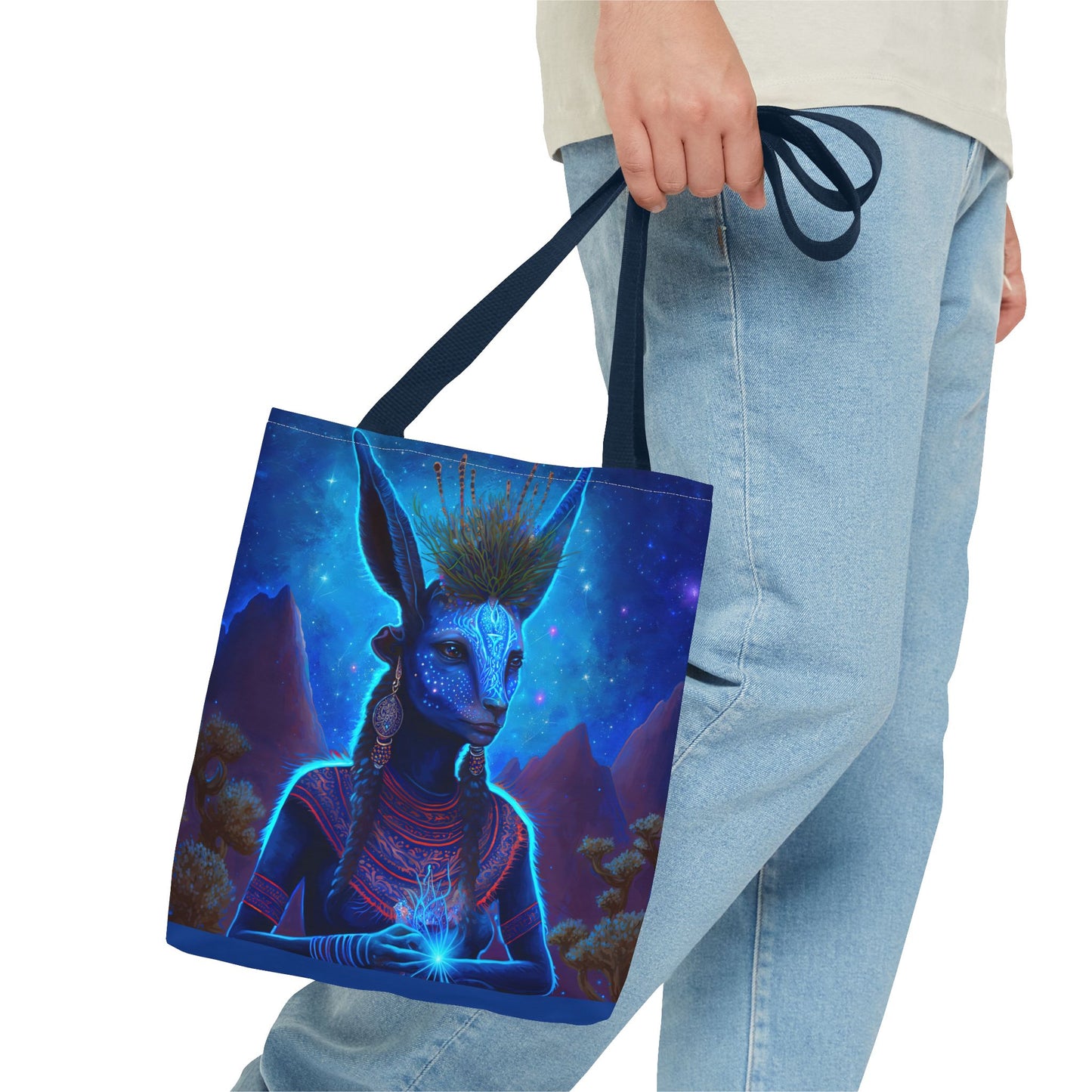 Sacred Blue Deer-Spirit Tote Bag