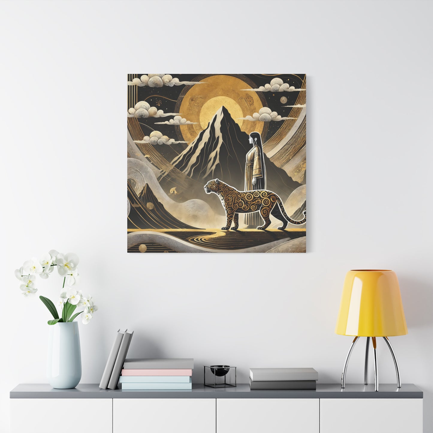 Golden Dream & Jaguar's Path -Matte Canvas Art