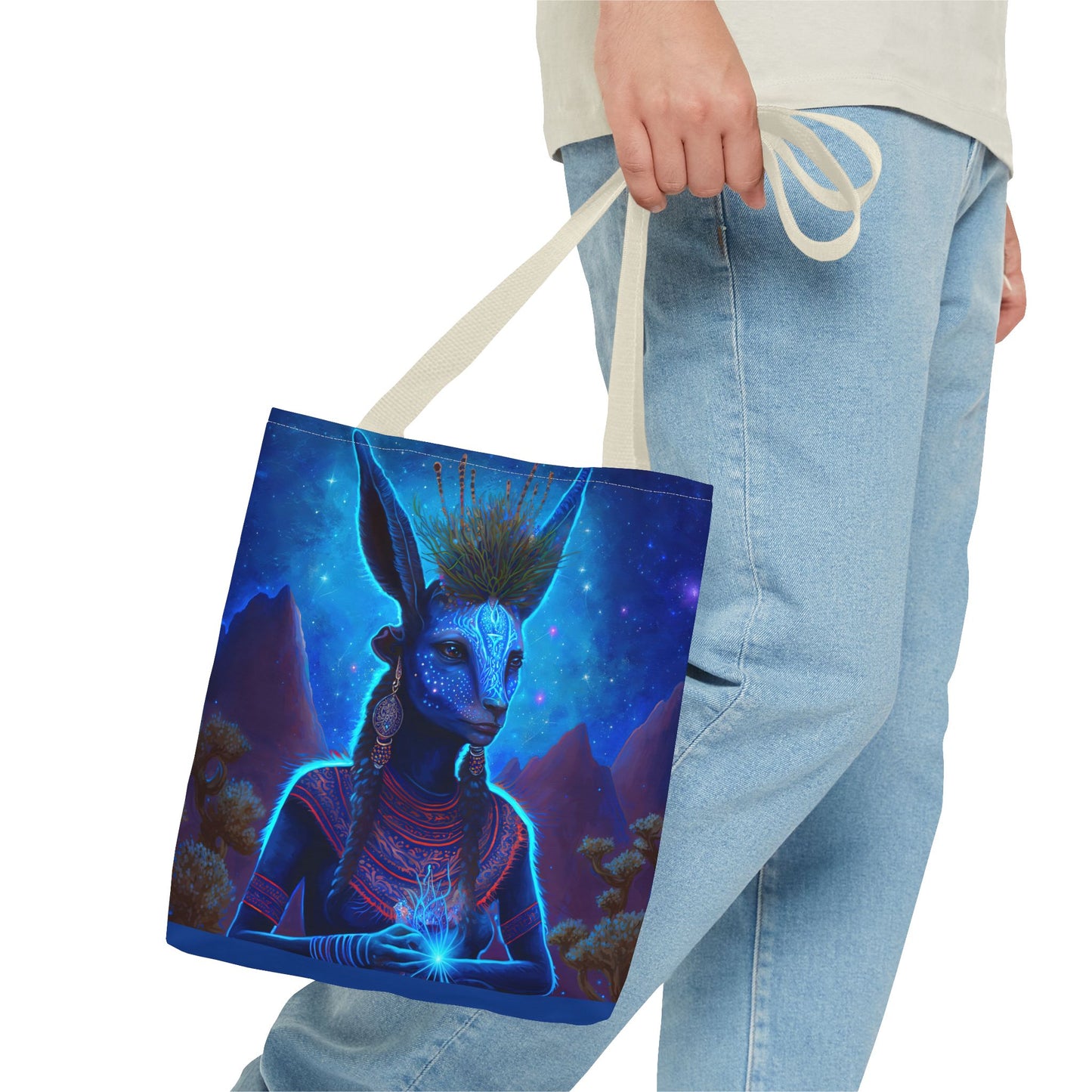Sacred Blue Deer-Spirit Tote Bag