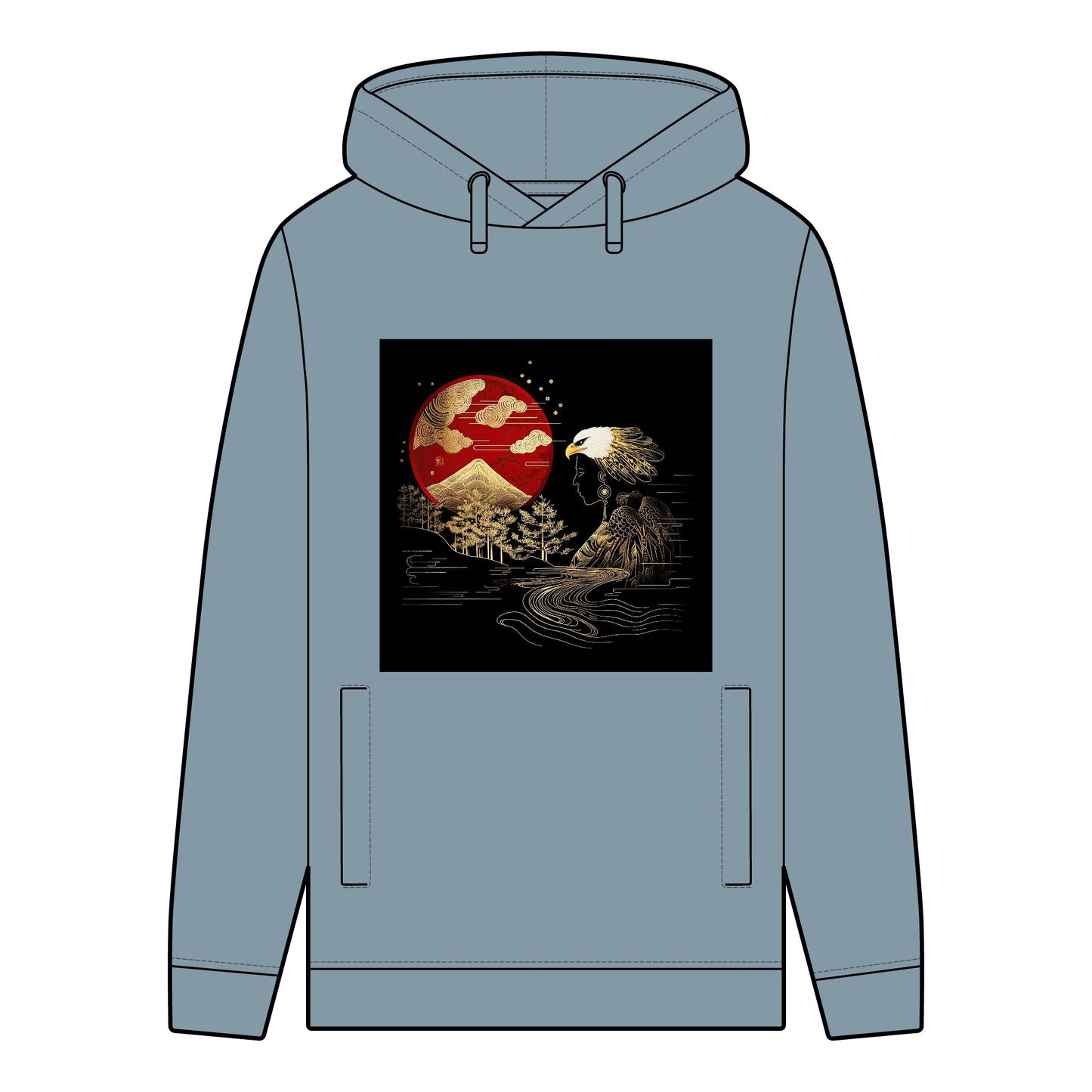 The Golden Eagle& Sun-Men's 100% Organic Cotton Hoodie
