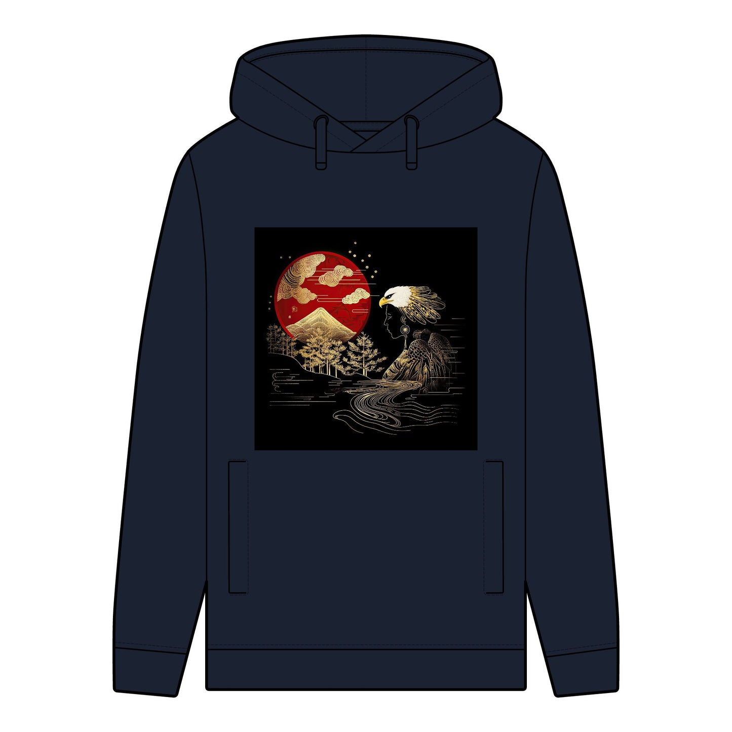 The Golden Eagle& Sun-Men's 100% Organic Cotton Hoodie
