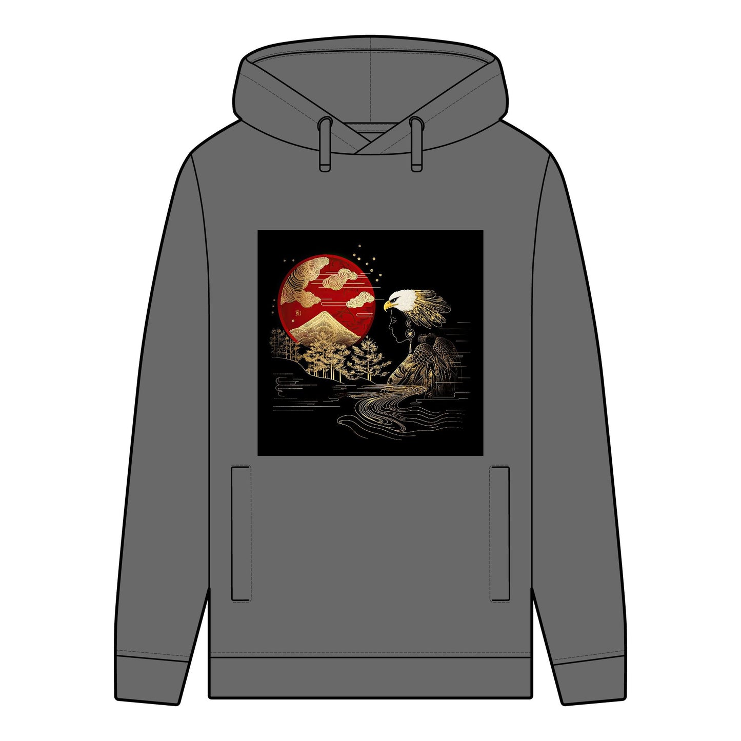 The Golden Eagle& Sun-Men's 100% Organic Cotton Hoodie