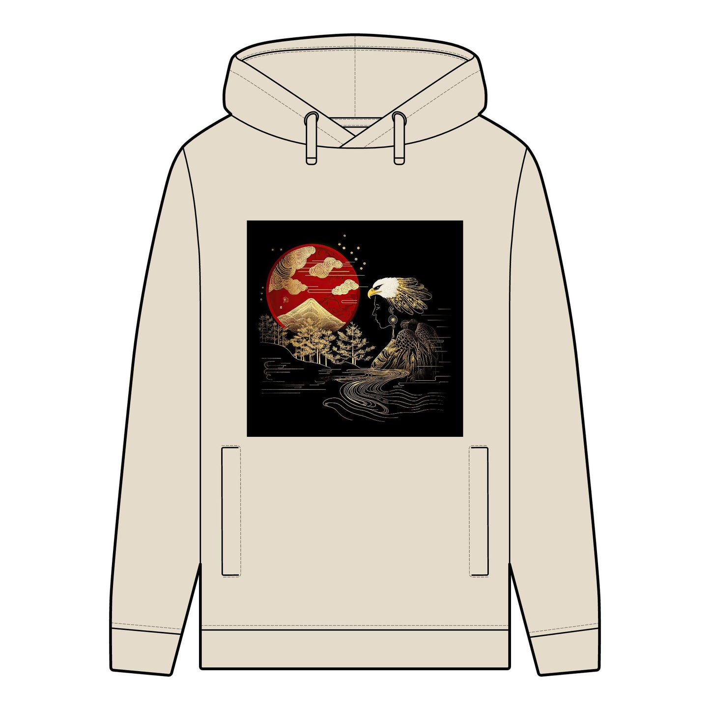 The Golden Eagle& Sun-Men's 100% Organic Cotton Hoodie