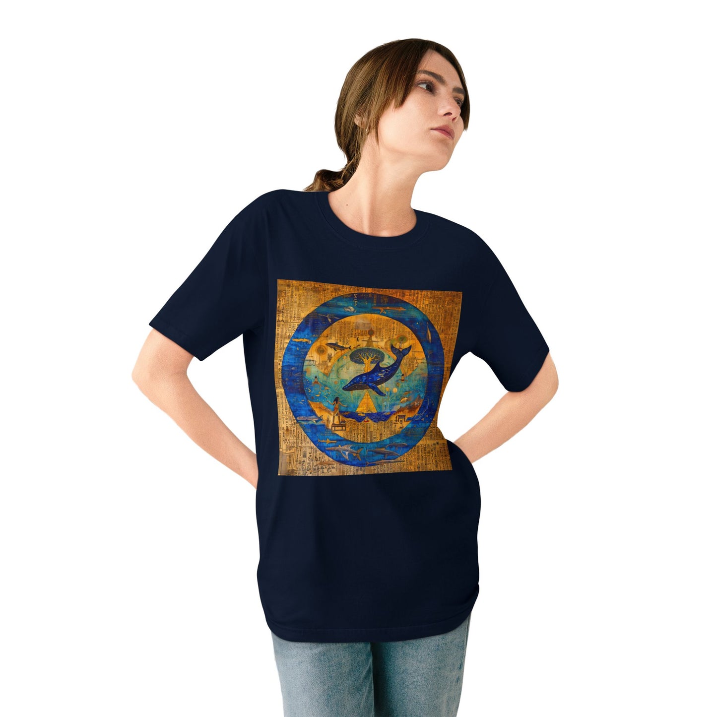 Sirius Codex: Whale Guardian and the Tree of Light-Unisex 100% Organic Cotton T-Shirt
