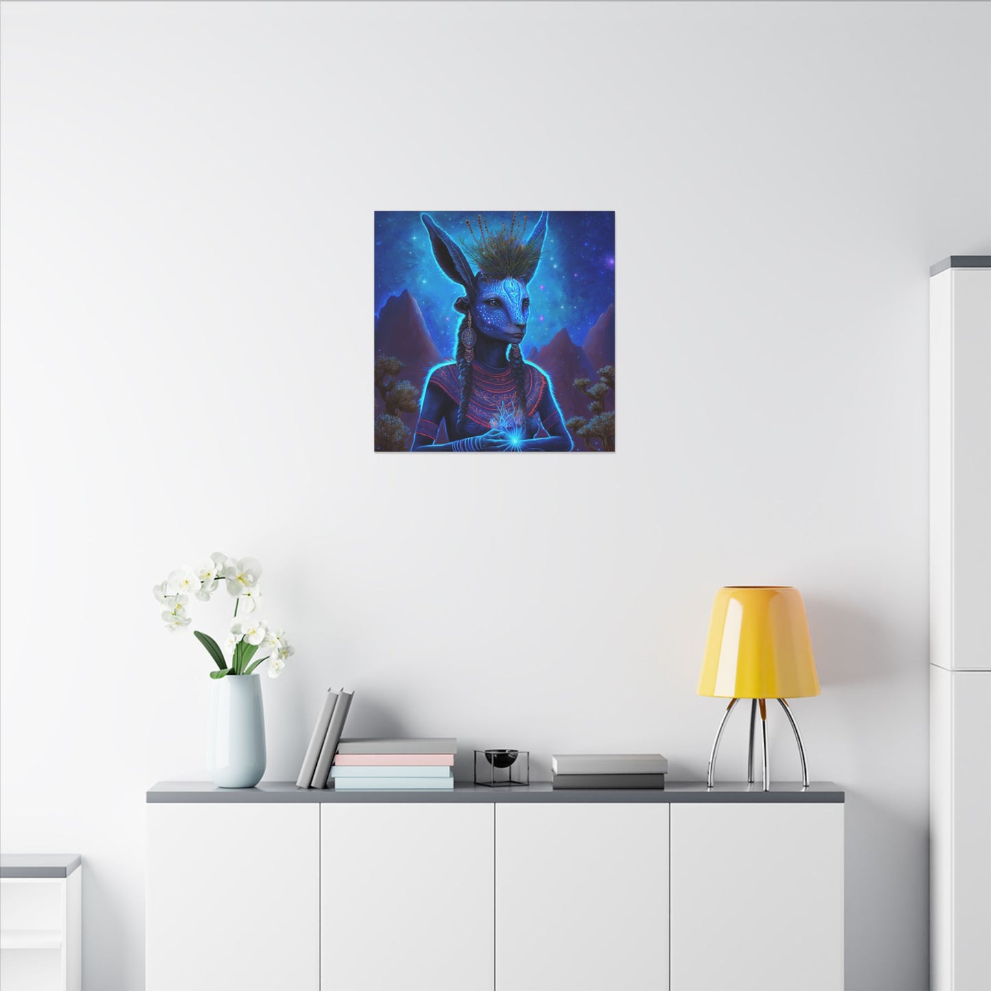 Sacred Blue Deer-Matte Canvas Art