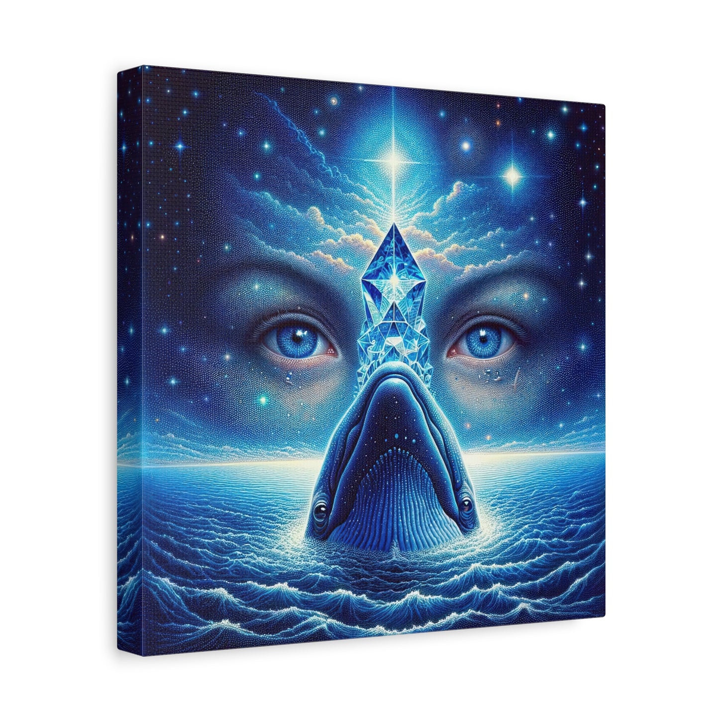 Lienzo con diseño de ojos de ballena de ensueño: impresión mate estirada