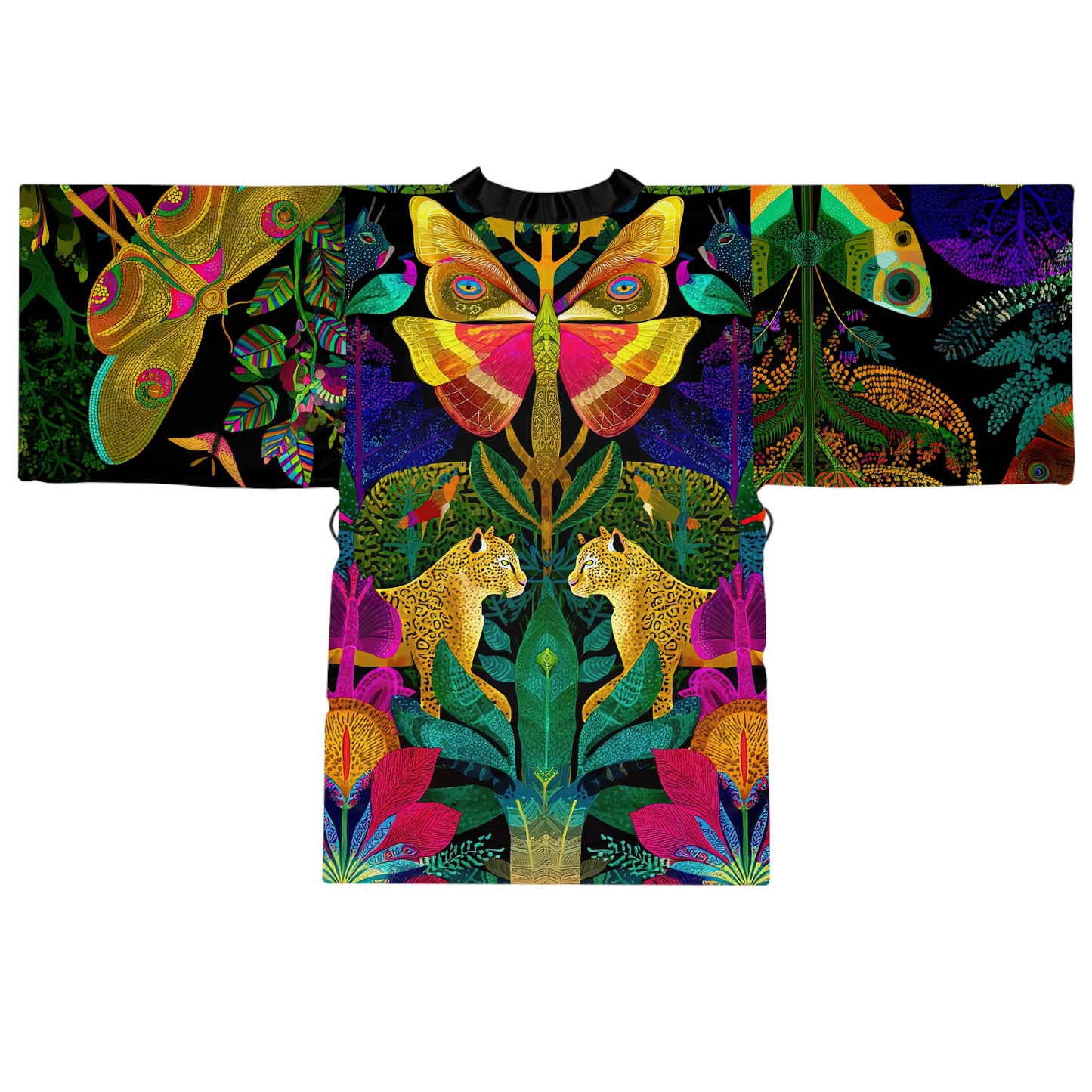 Jungle Medicine Print Long Sleeve Kimono Robe