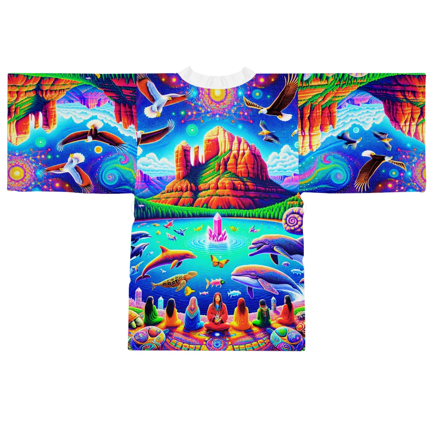 Dream Awake-Vibrant Long Sleeve Kimono Robe